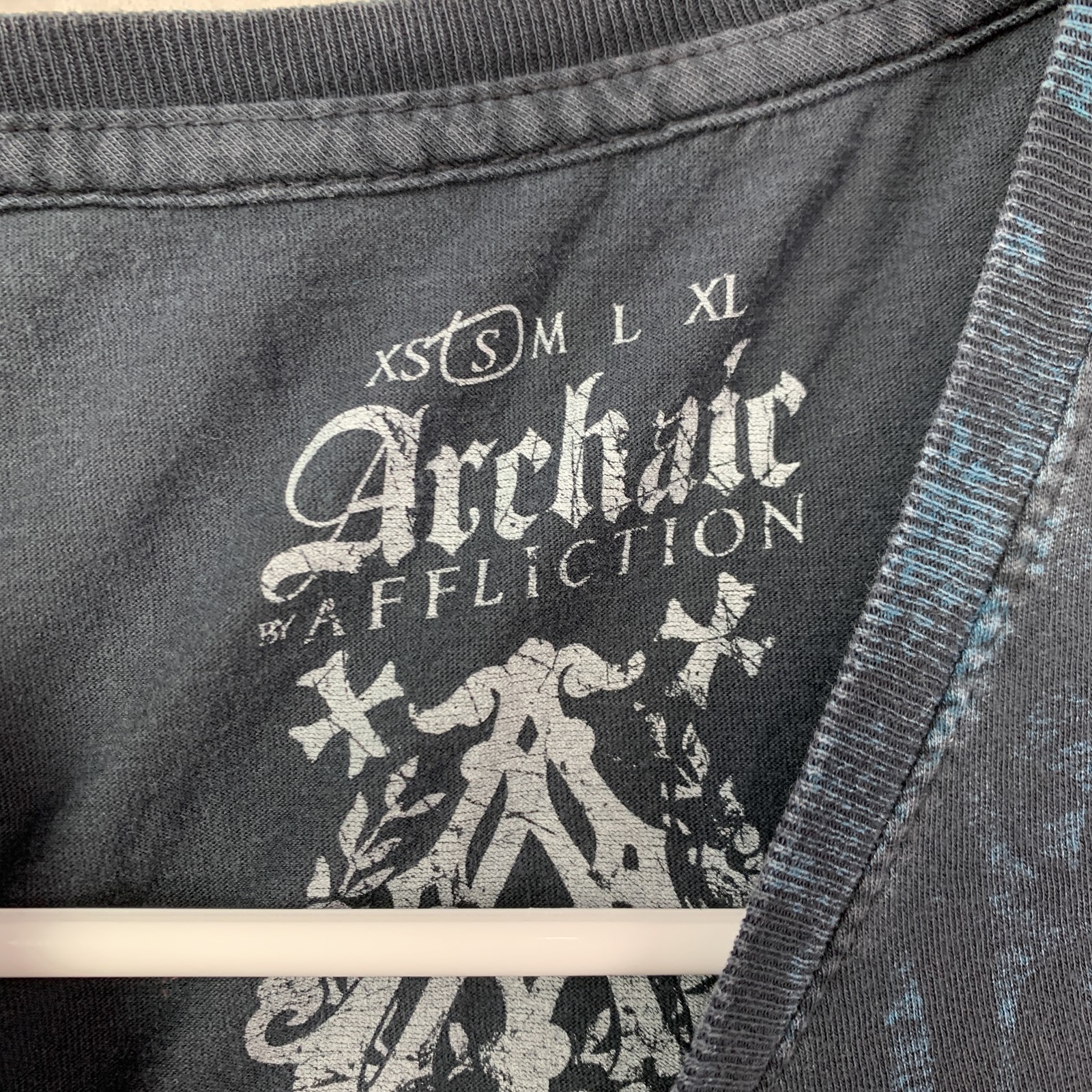 Archaic by Affliction Women’s Small S Blue Black T-Shirt Whimsigoth Grunge