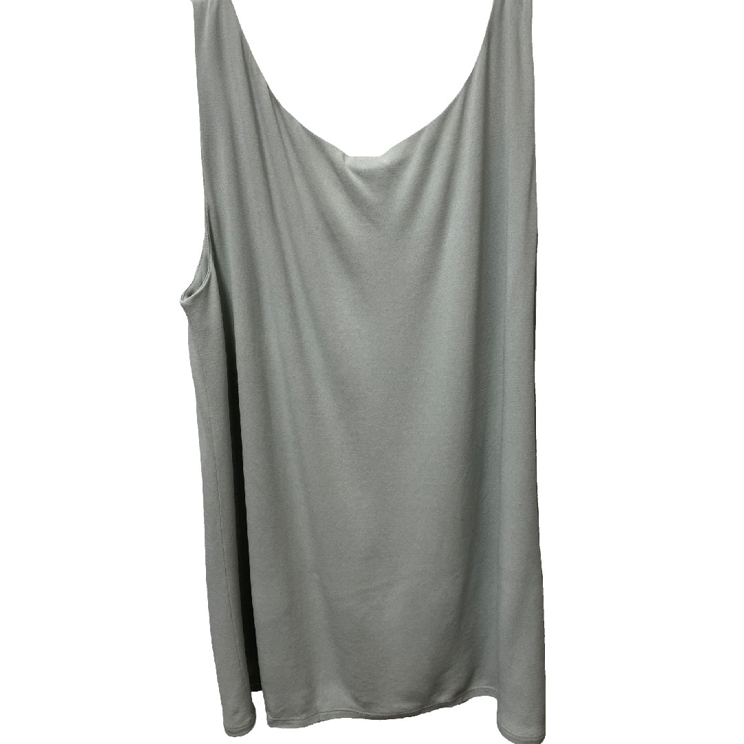 NWT $118 Eileen Fisher Scoop Neck MEDIUM Mist/Gray Stretch SILK Jersey Washable