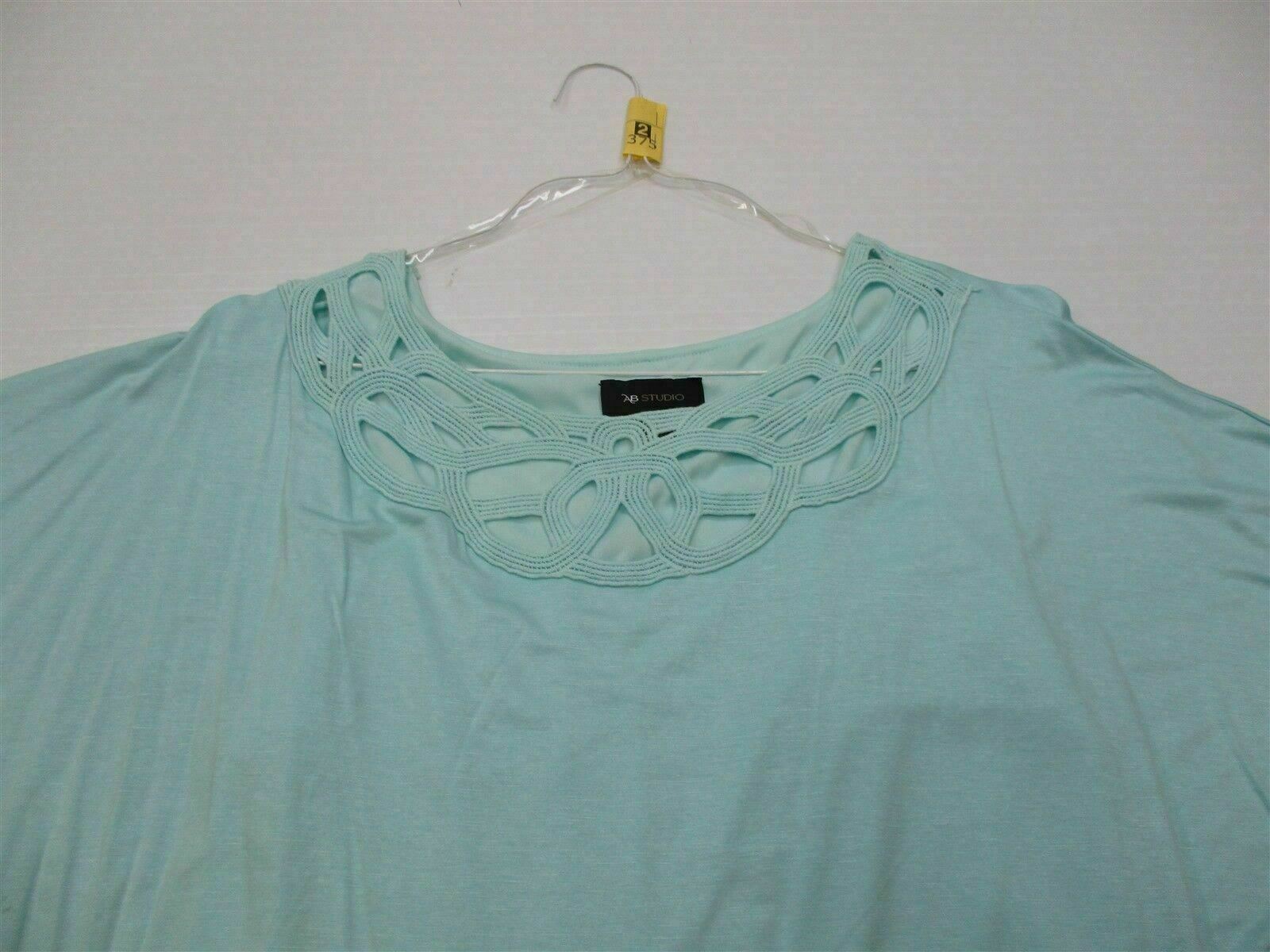 new AB STUDIO Women’s Size M Classic Stretch Rayon Lined Blue Blouse #TY2375