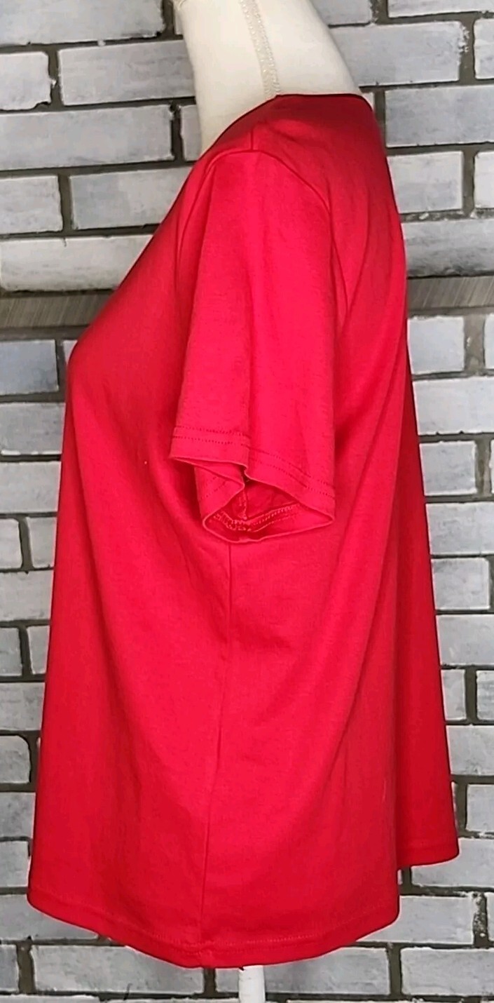 Christopher & Banks Women’s Layer Your Look Petite T-Shirt Size PXL Red Cotton