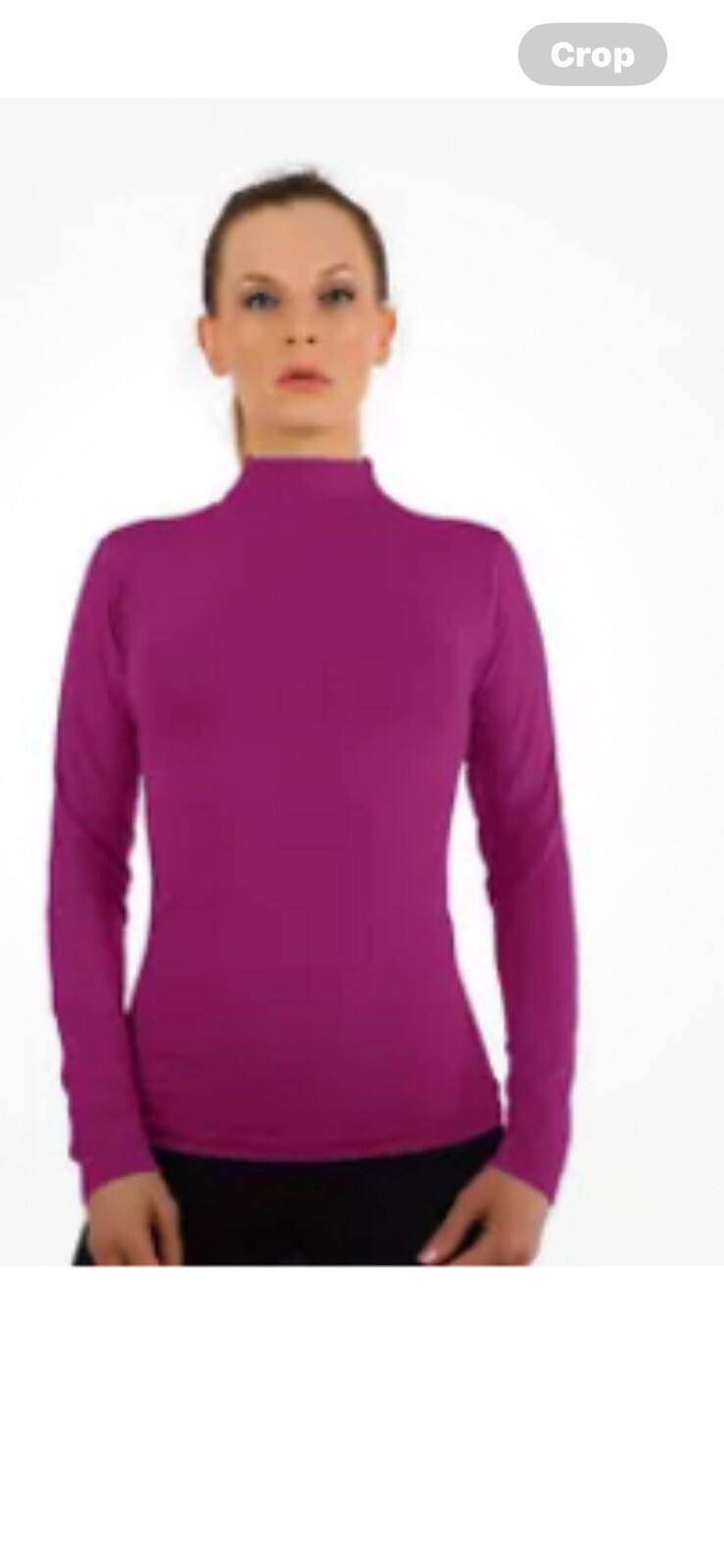 👚🩷Kuda Moda Rose Stretch Mesh Long Sleeve Mock Neck One Size
