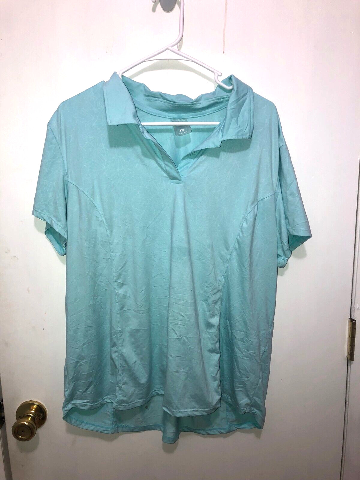 Zeroxposur Womens Short Sleeve Polo Type Shirt XXL Subtle Floral Print