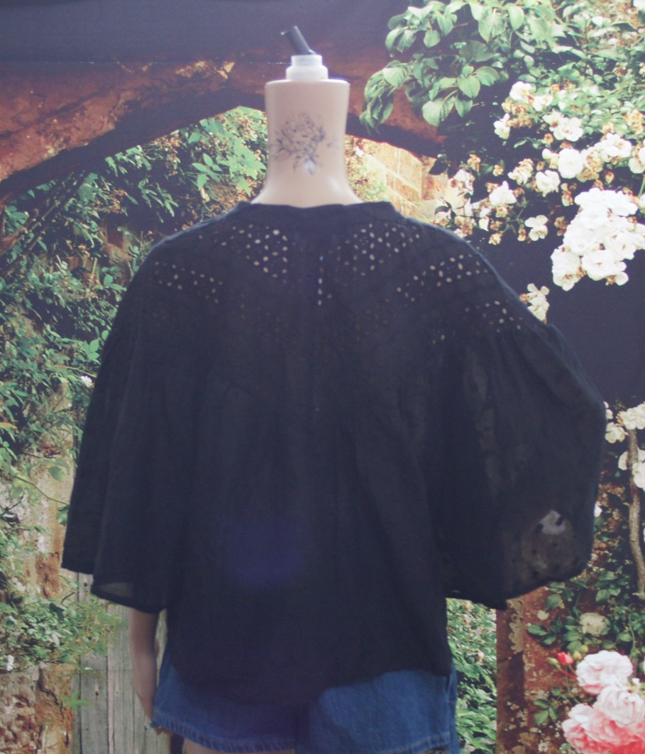 Calypso St, Barth Black Eyelet/Swiss Dot Sheer Top size XL