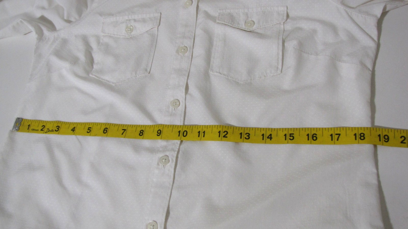 Eddie Bauer Shirt White Mountain Nylon/polyester blend Long Sleeve-roll tab Wm.M