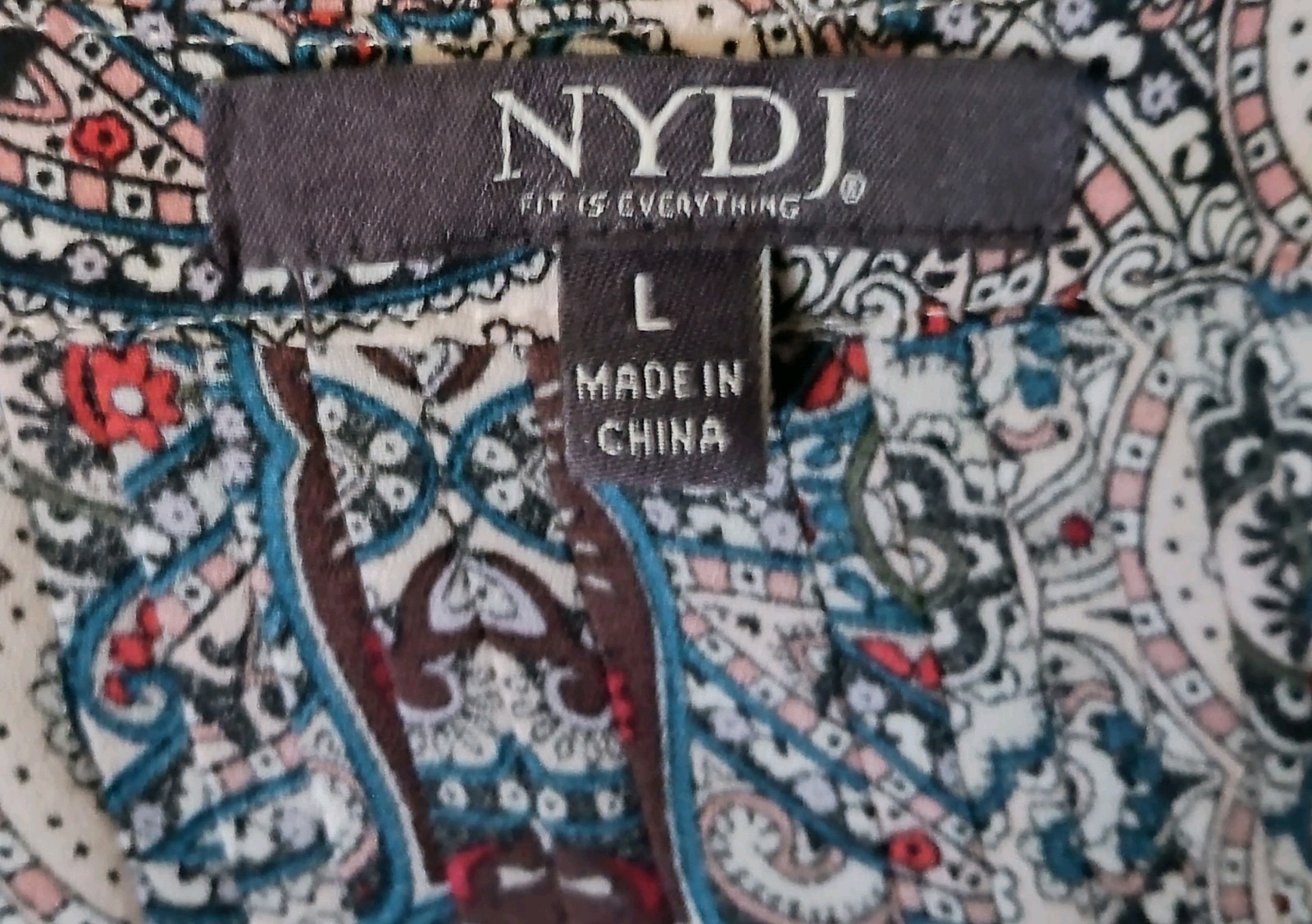 NYDJ Silky Flowing Blouse L NWOT