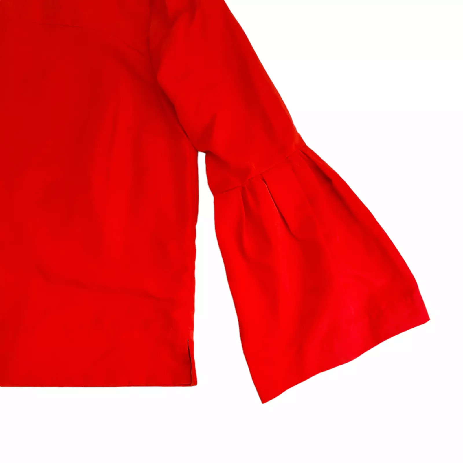 NWT Free Assembly Blouse Womens XS Red Long Bell Sleeve