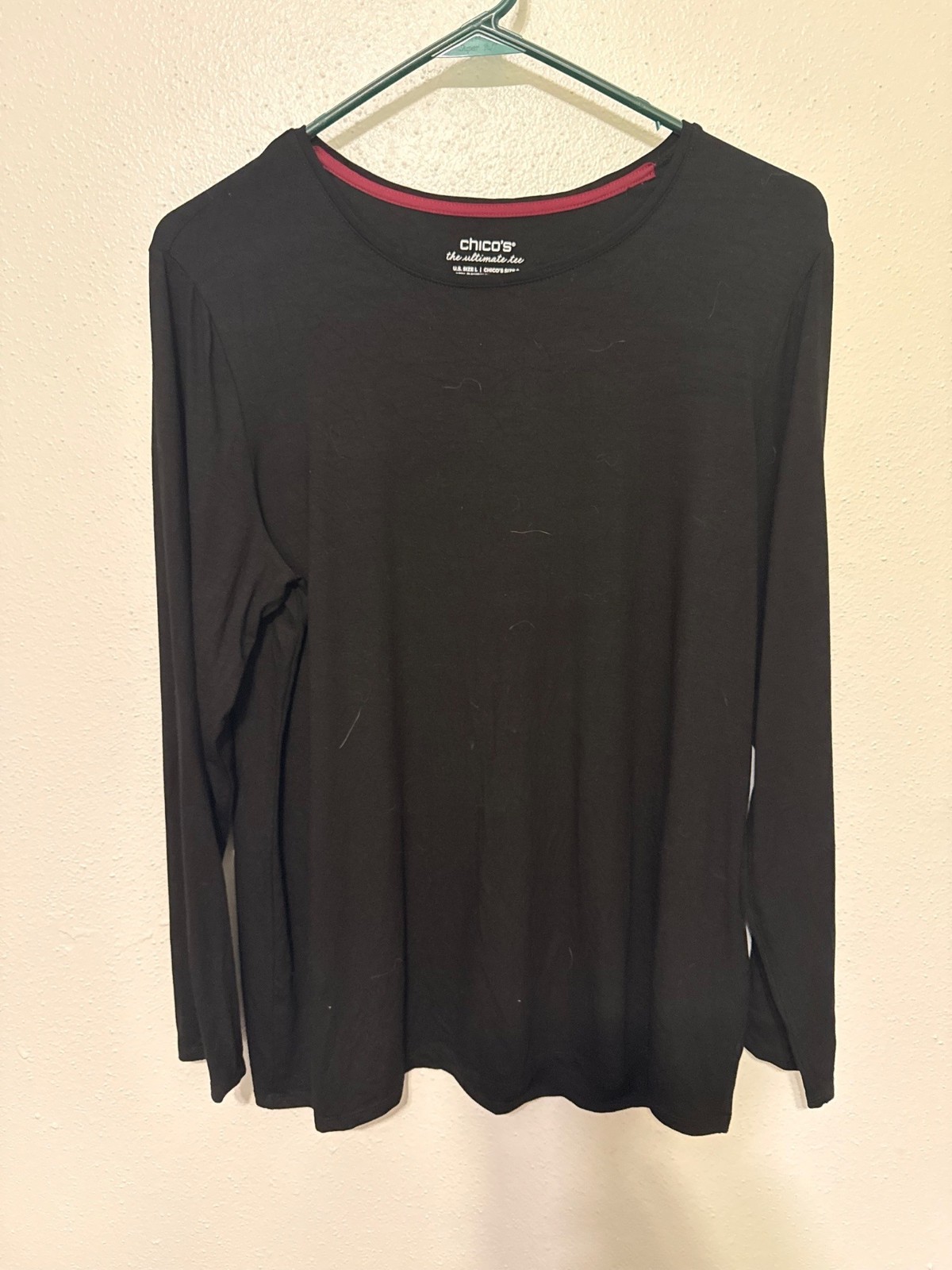 Chico’s The Ultimate Tee L/S Tunic Black Classic Womans 2-L