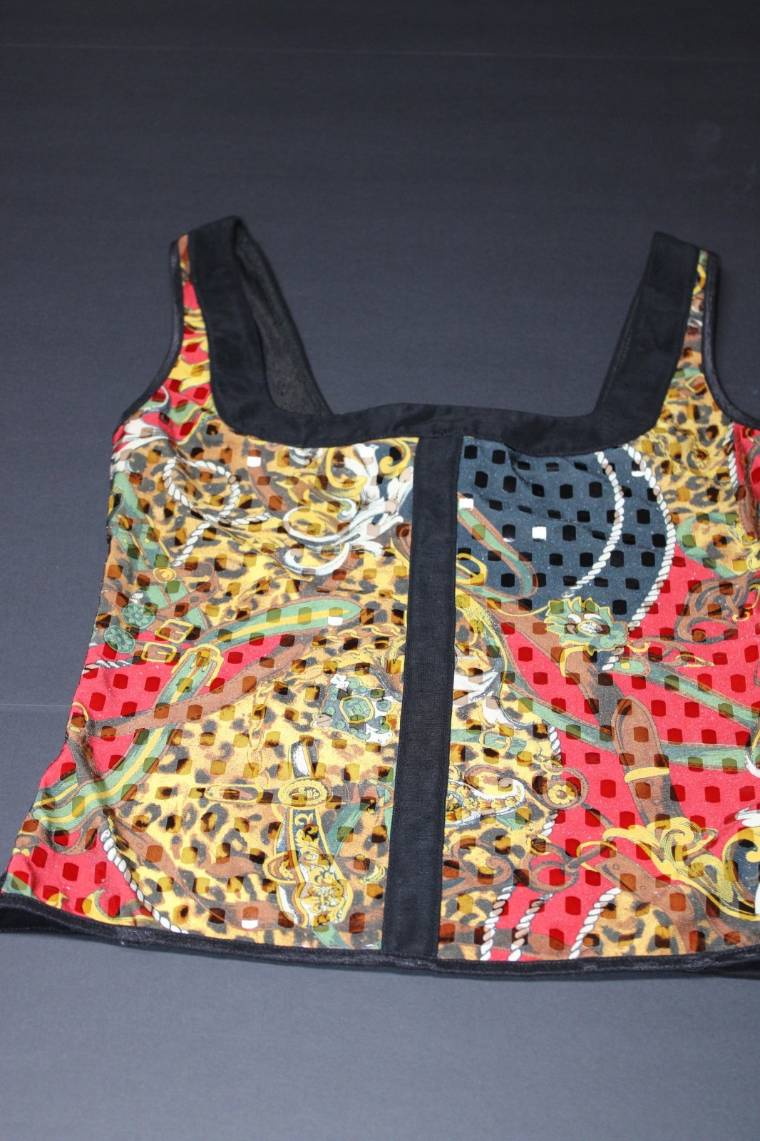 Linda Segal Multicolored geometric pattern Y2K tank, size S