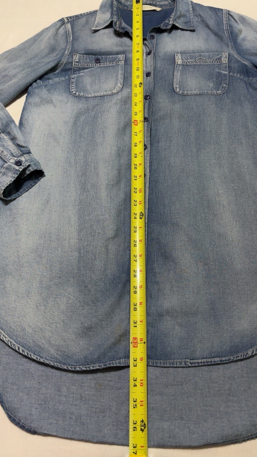 Hippie Laundry Button Chambray Long Top Med Boho Western Festival Hippie Style