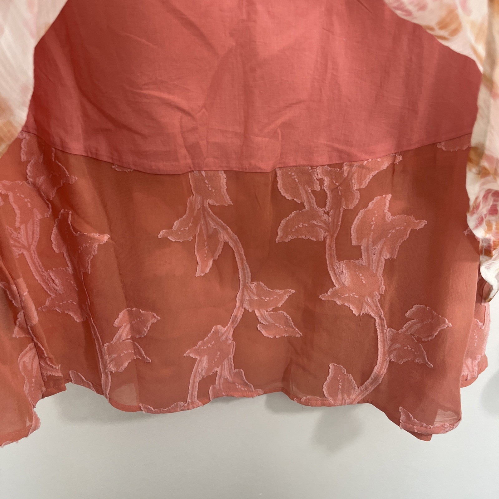 NWT Soft Surroundings Tunic Top 3X Coral Tie Dye High-Low Blouse Resort Vacay