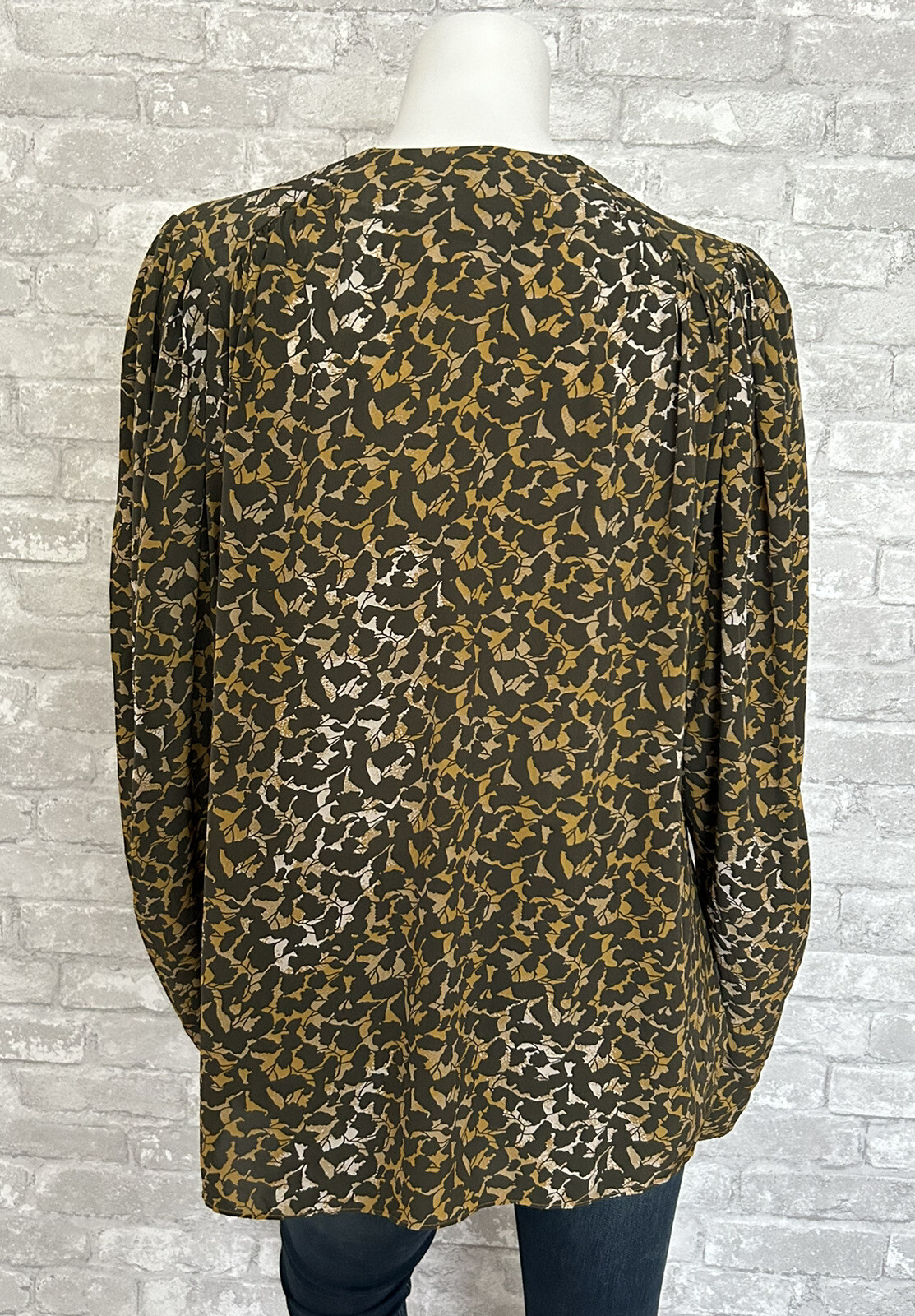 Isabel Marant Etoile sz 44 / 12 Blouse Amirya Bronze Pullover Draped Poet Sleeve
