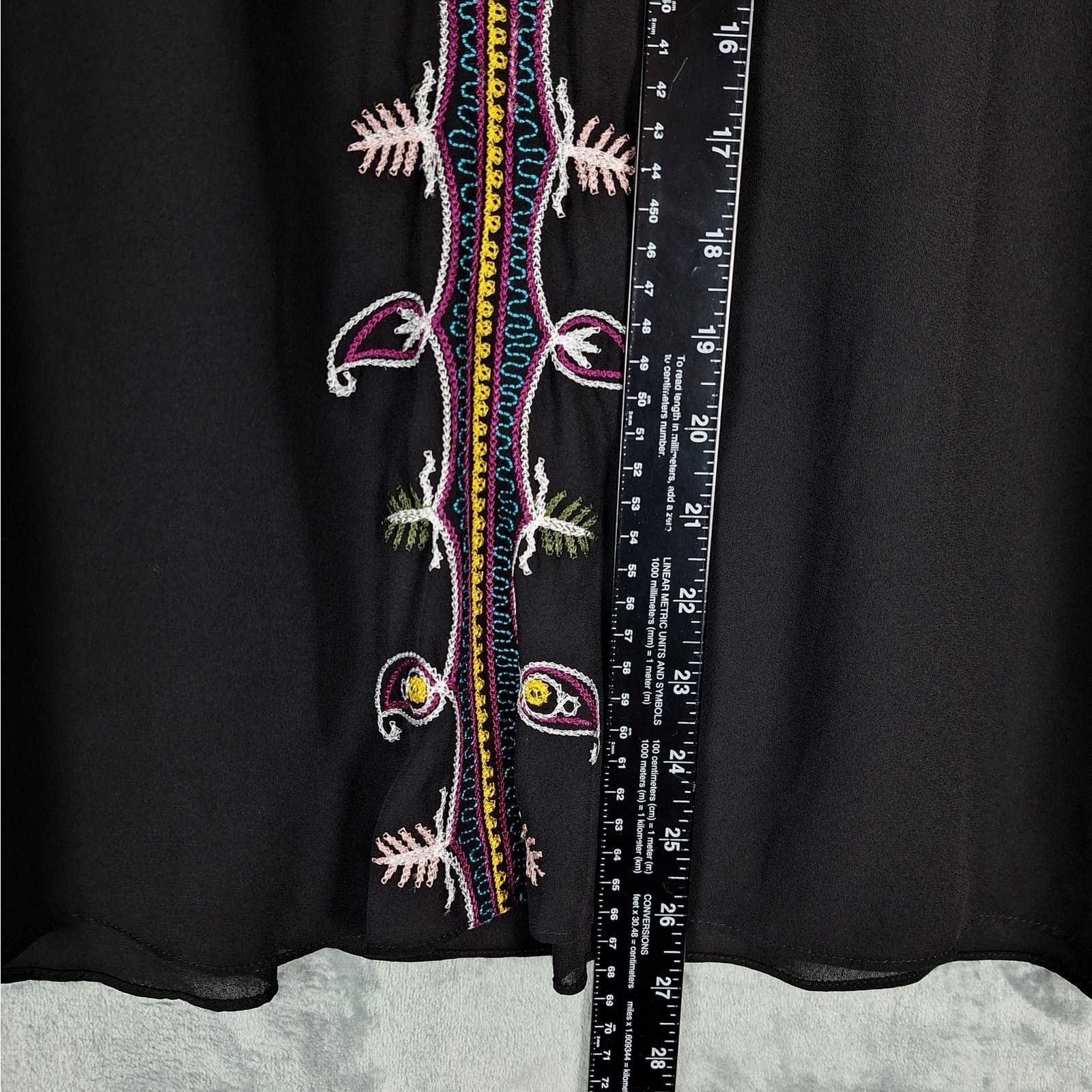 Womens Top Large Boho Peasant Embroidered Hippie Retro Festival Western Paisley