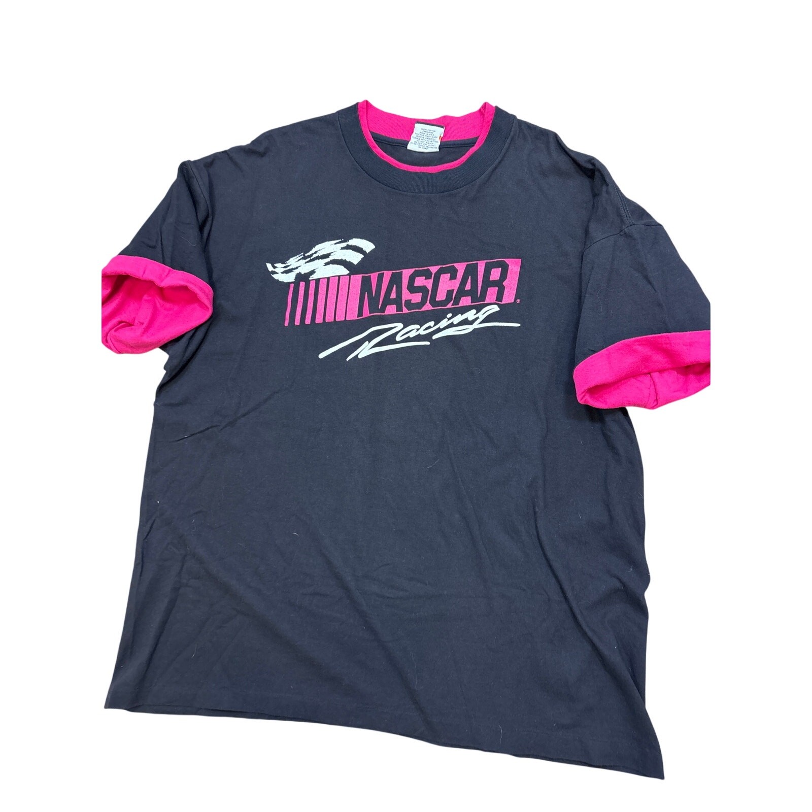 Vintage 80s NASCAR Racing Pink Black layered XL Signal Sports shirt retro USA