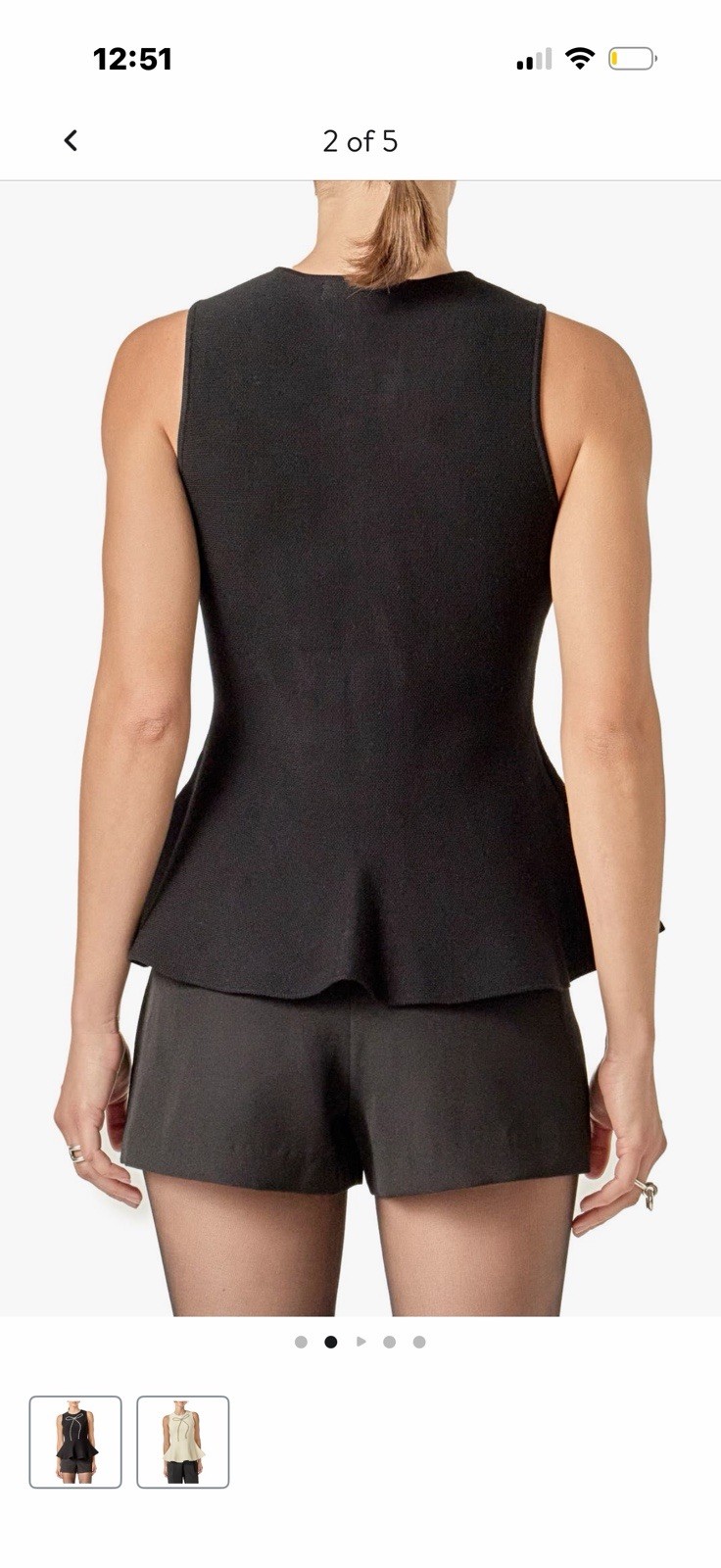 English FactoryRhinestone Bow SleevelessPeplum Top