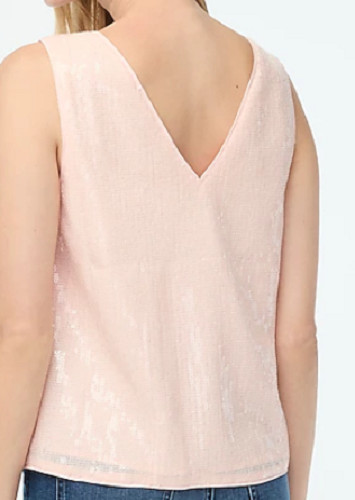 J. Crew Opaque Sequin Shell – Light Pink – XL – NEW