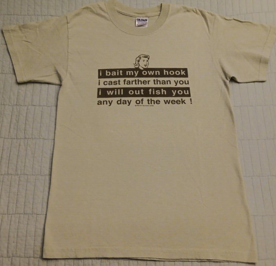 2000 Vtg Women’s Small Fish Face Women Fisher Graphic T Shirt