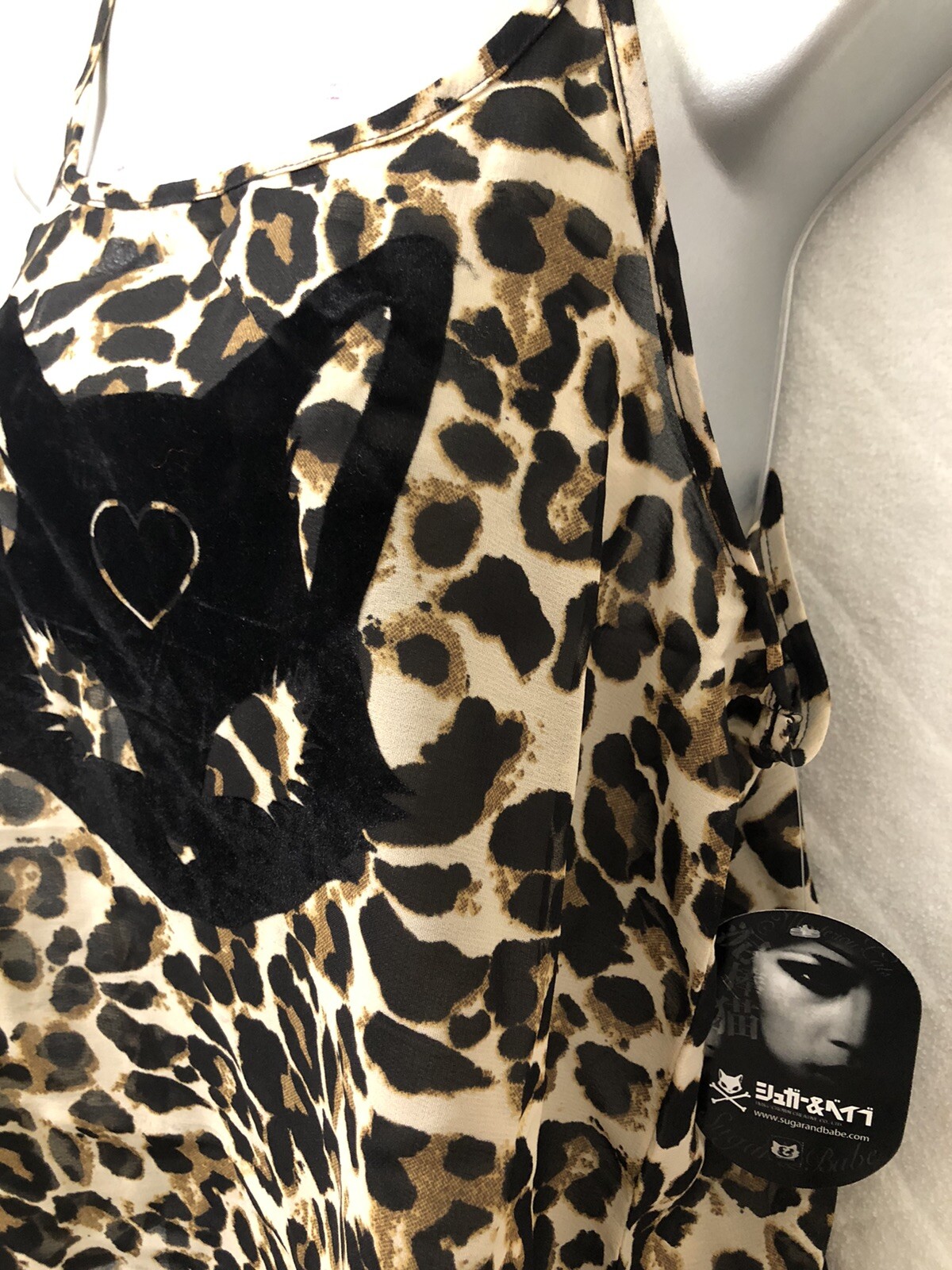 Sugar & Babe Ladies Slip Top LARGE Tokyo Leopard Velvet Cat None Available HOT!