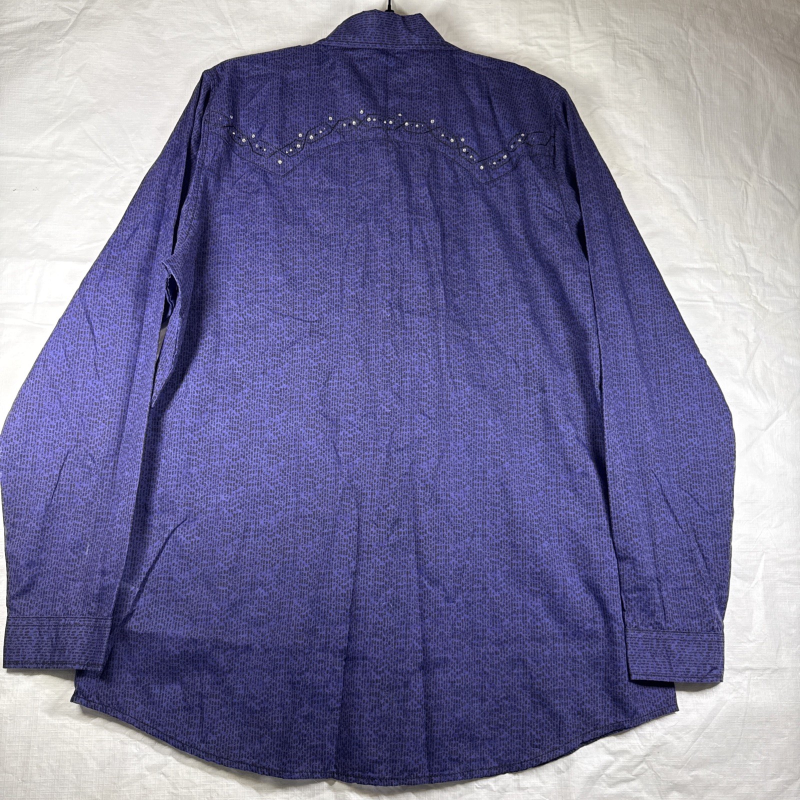 Rock 47 Wrangler Black Snap Rhinestone Shirt Women’s XL Purple Rodeo Cowgirl NWT