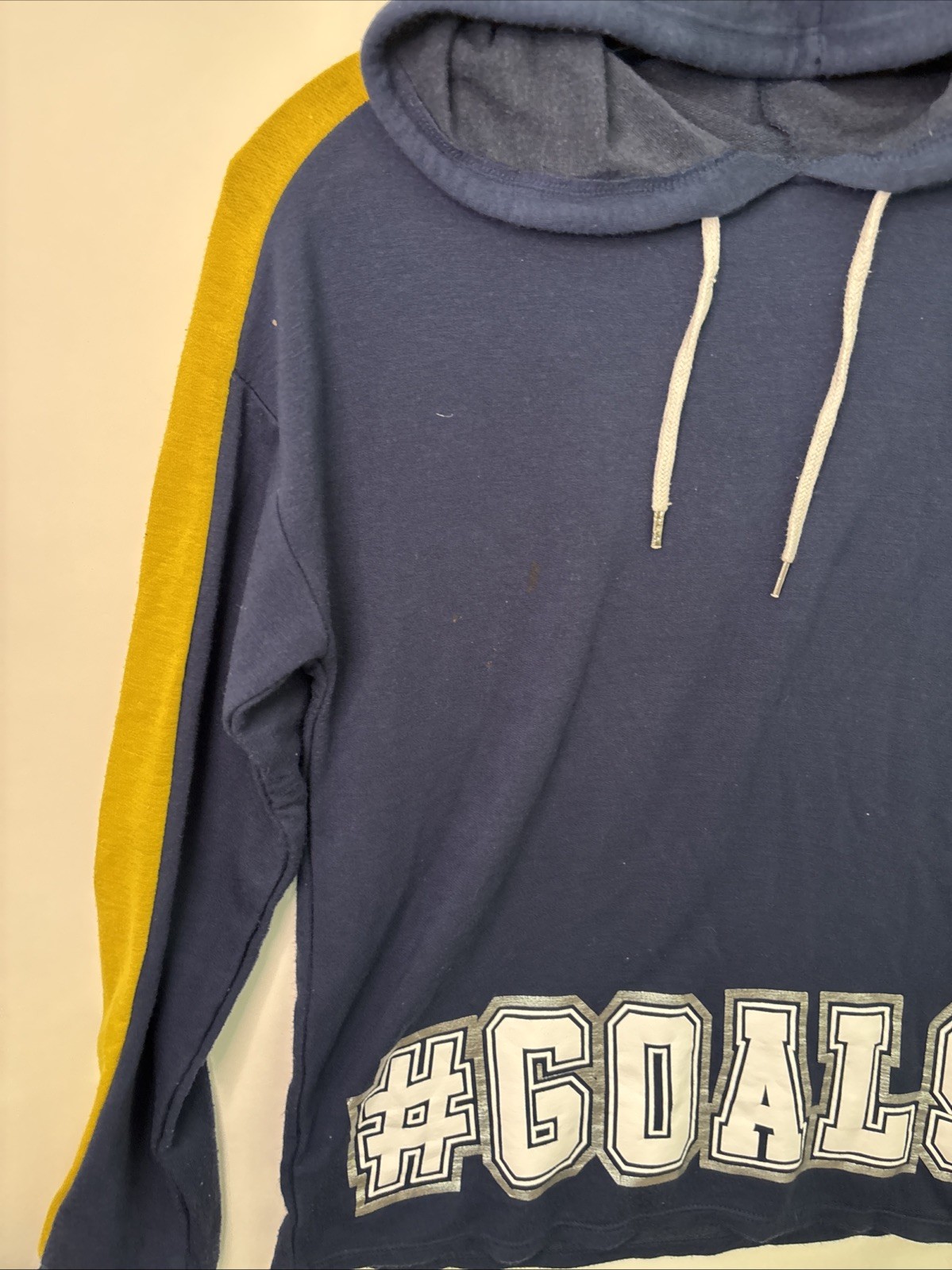 No Boundaries Blue & Yellow Pattern Hoodie Size Small 3-5 #Goals on Front