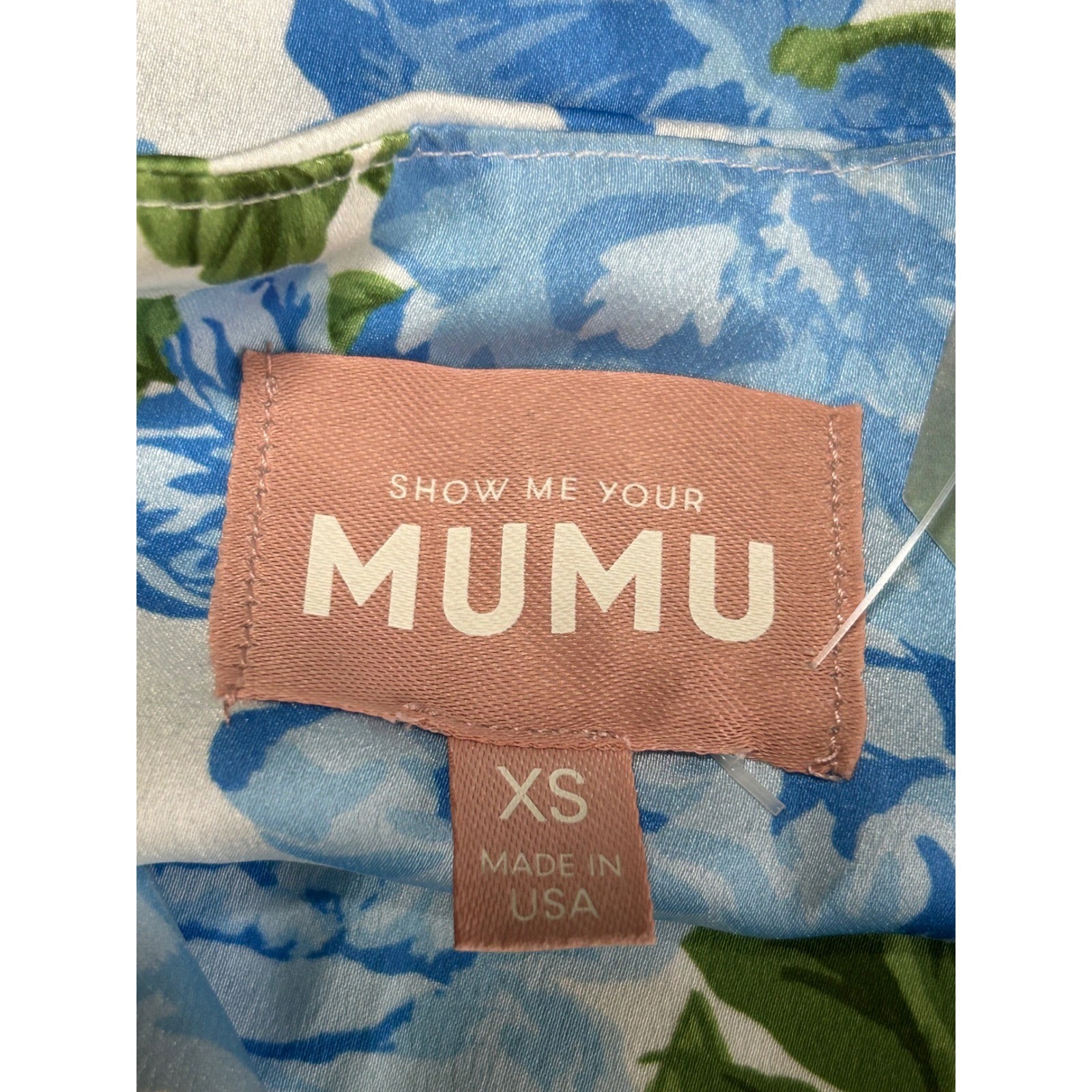 Show Me Your Mumu Blue Floral Tie Shoulder Tank Top XS Hydrangea