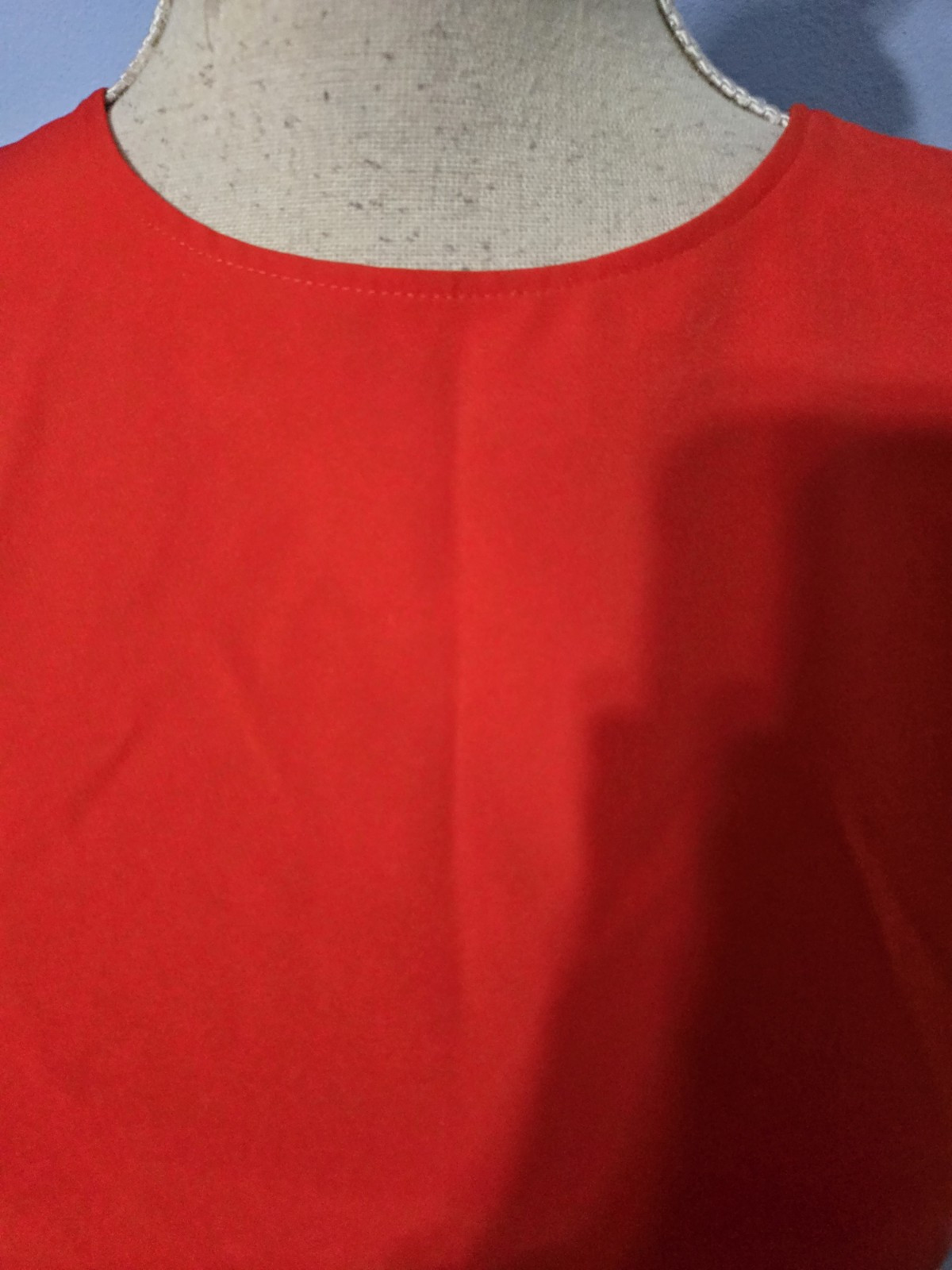 H&M Size 12 Blouse Womens Red Sleeveless Cutout Sides