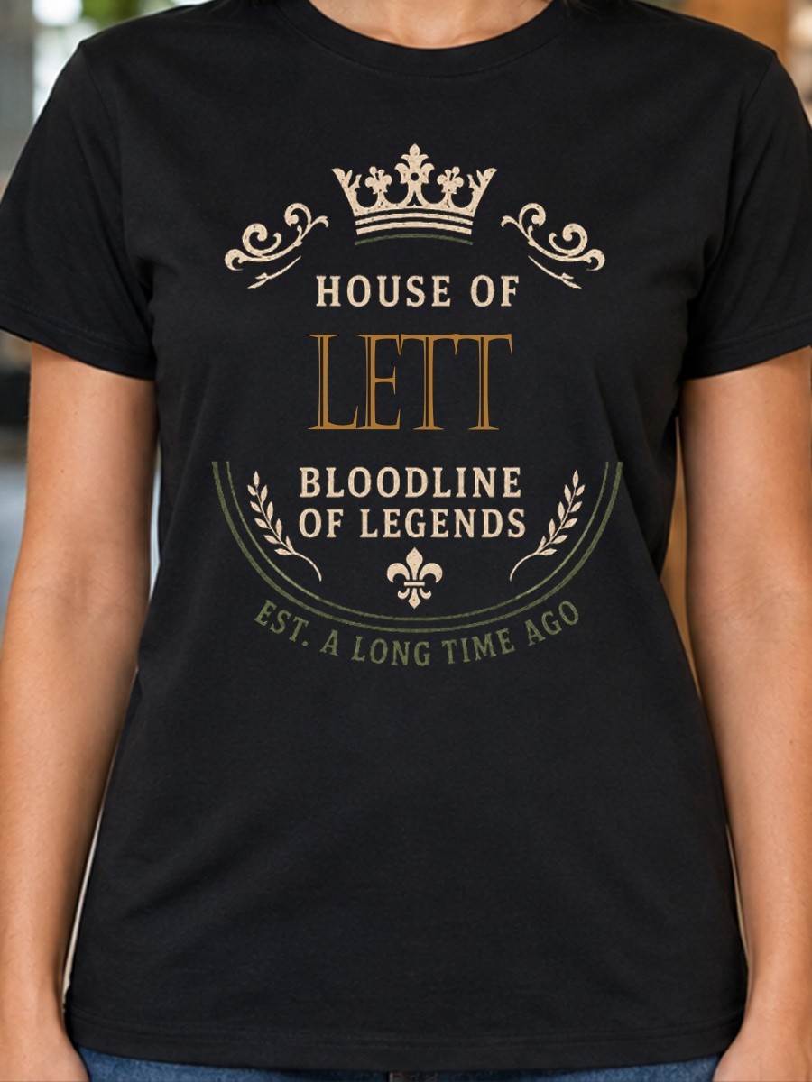 Lett Women’s Family Surname T-Shirt Birthday Present S-2XL