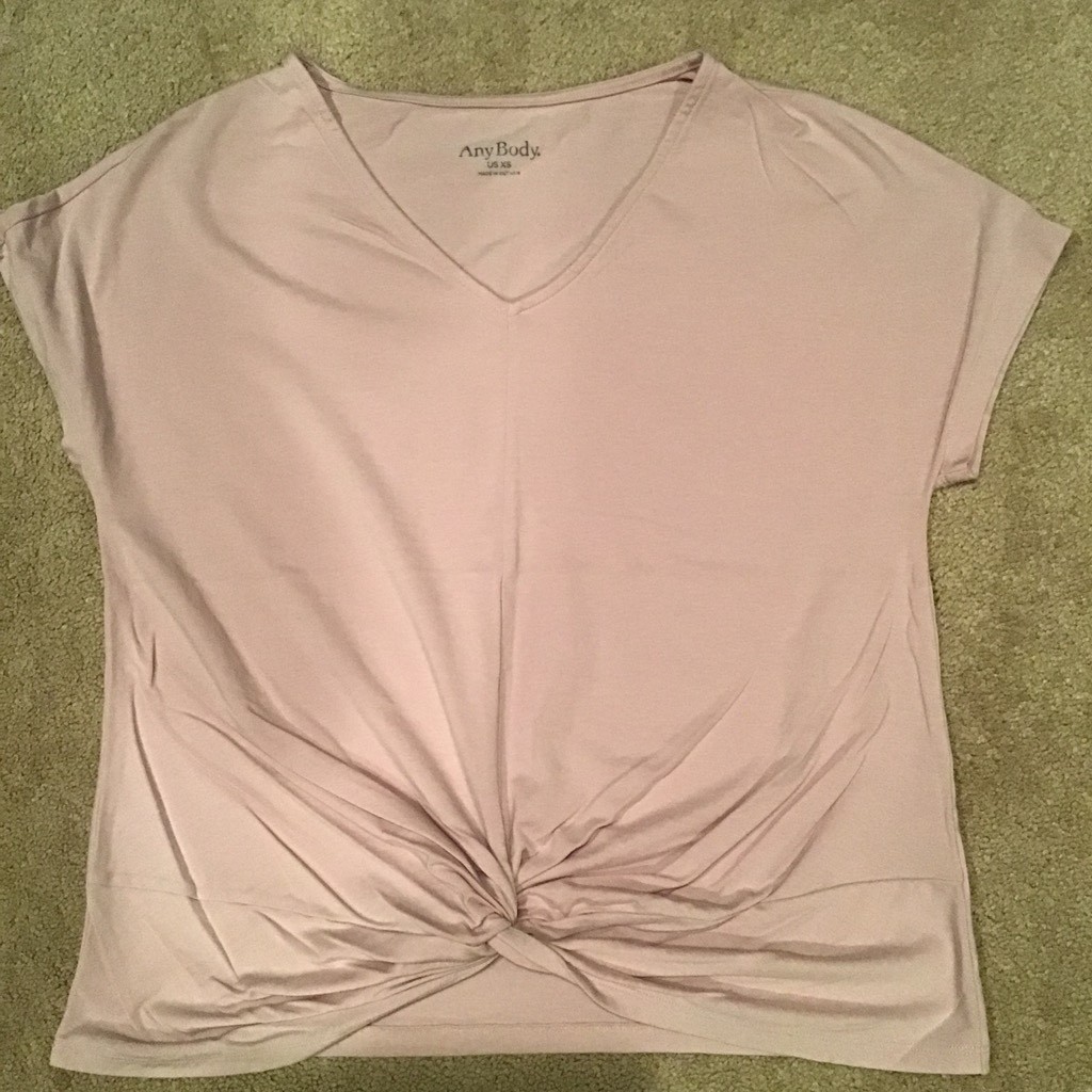 Any Body Twist Front Short Sleeve Top