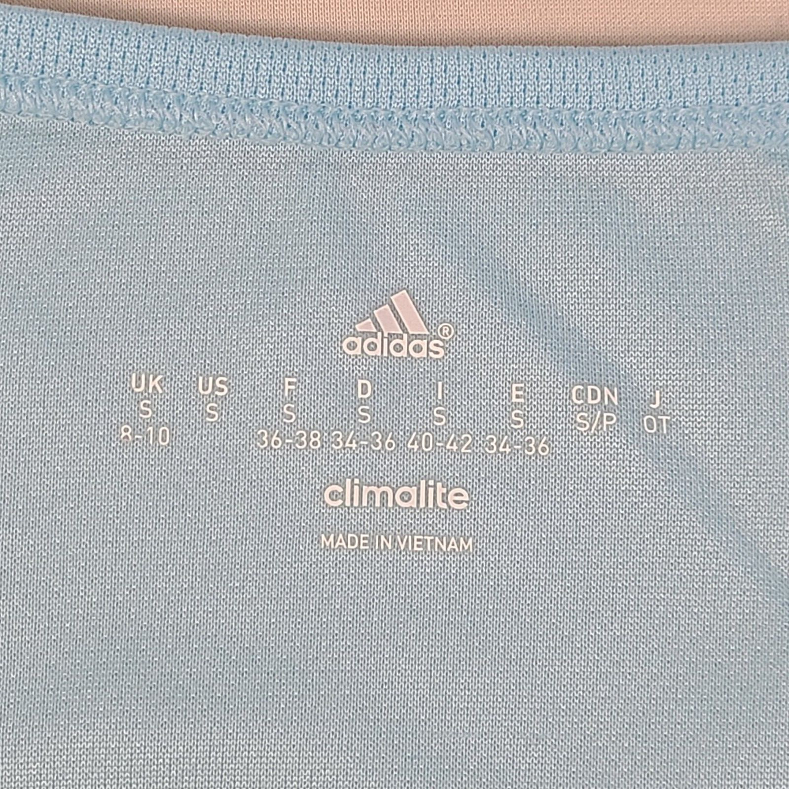 Adidas Shirt Womens Small Blue Climalite V Neck Training Workout Casual