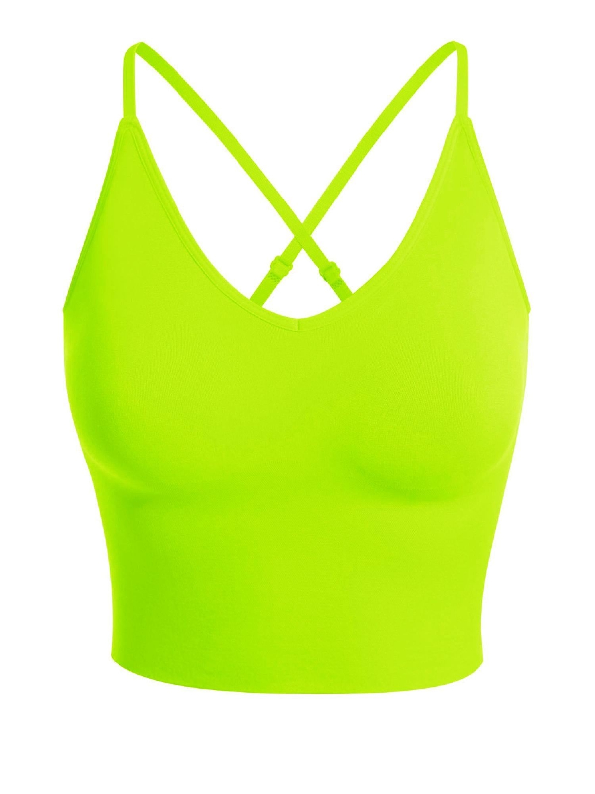 MixMatchy Seamless Padded Workout Sports Bra Cami Cropped Yoga Tank Top