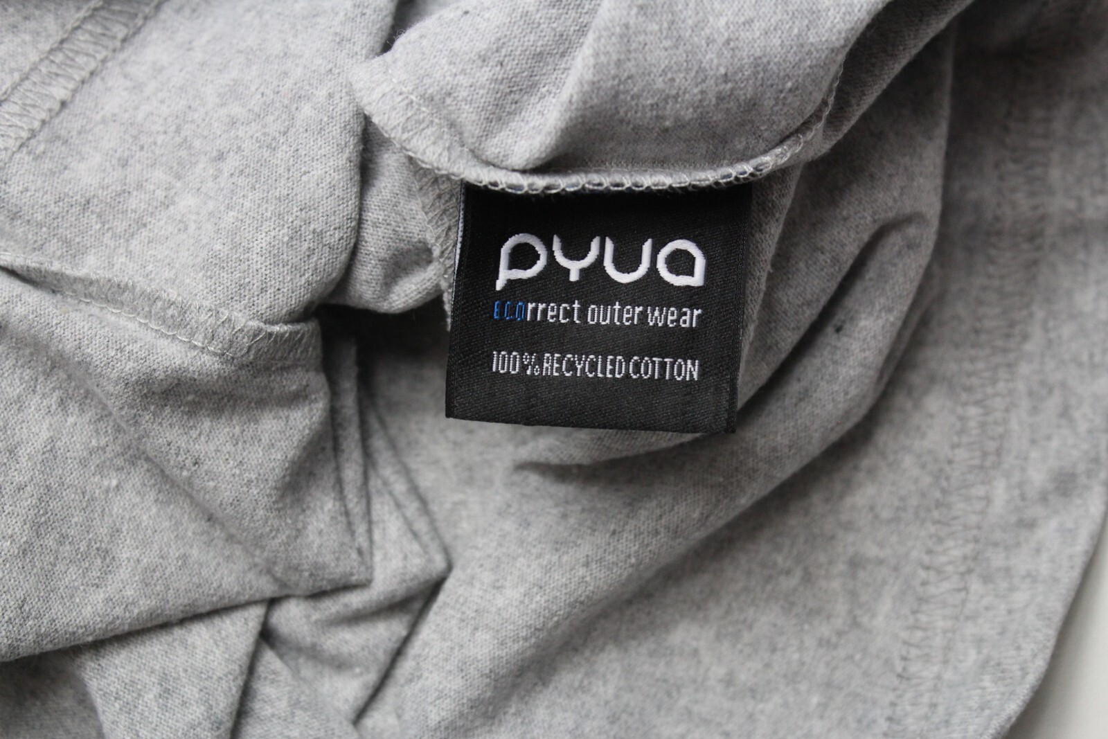 Pyua Damen T-Shirt Small Kurzarm Rundhals Stretch Kragen Grau Melange