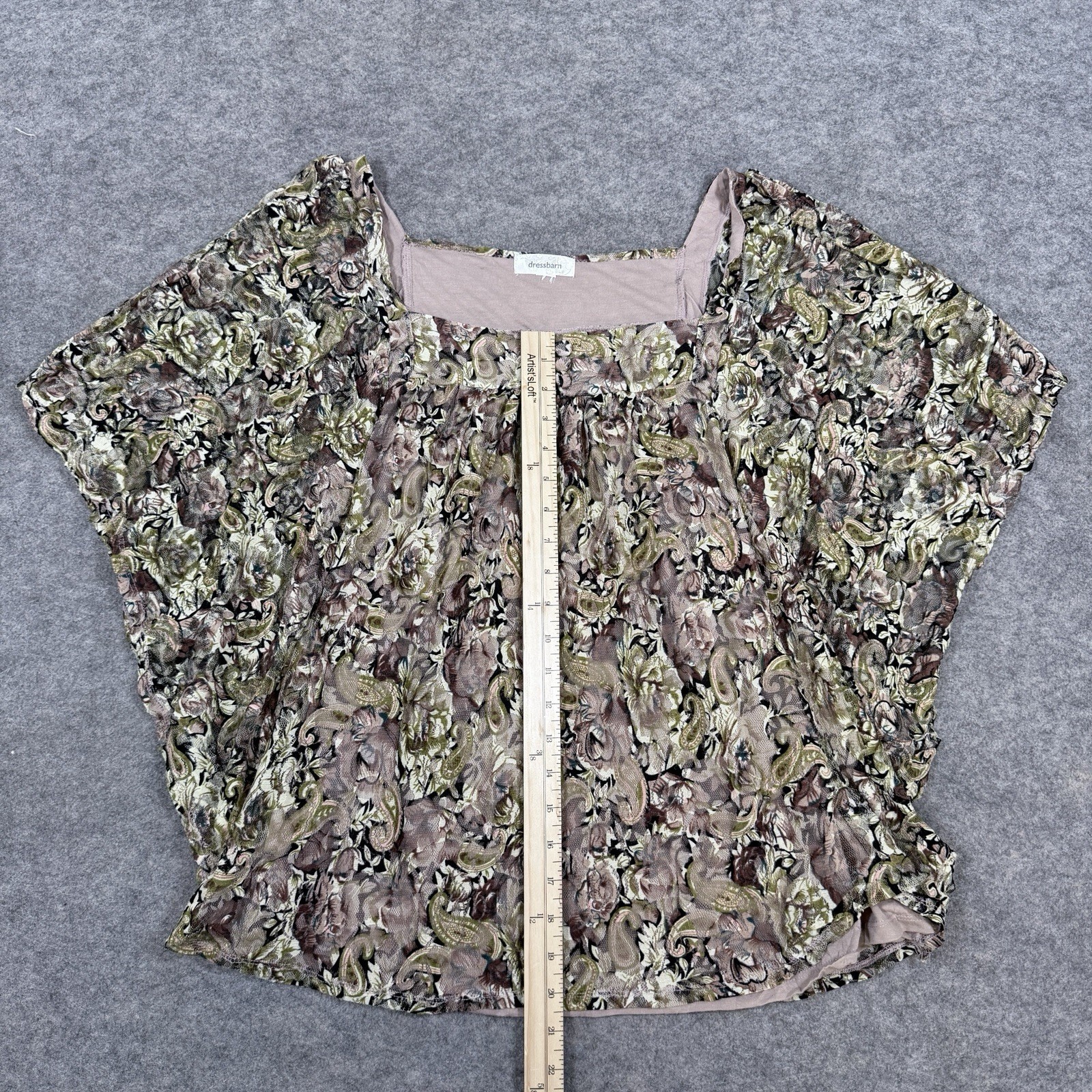 Dressbarn Casual Paisley Top Pullover Blouse Fits Women’s Size 14/16 Multicolors