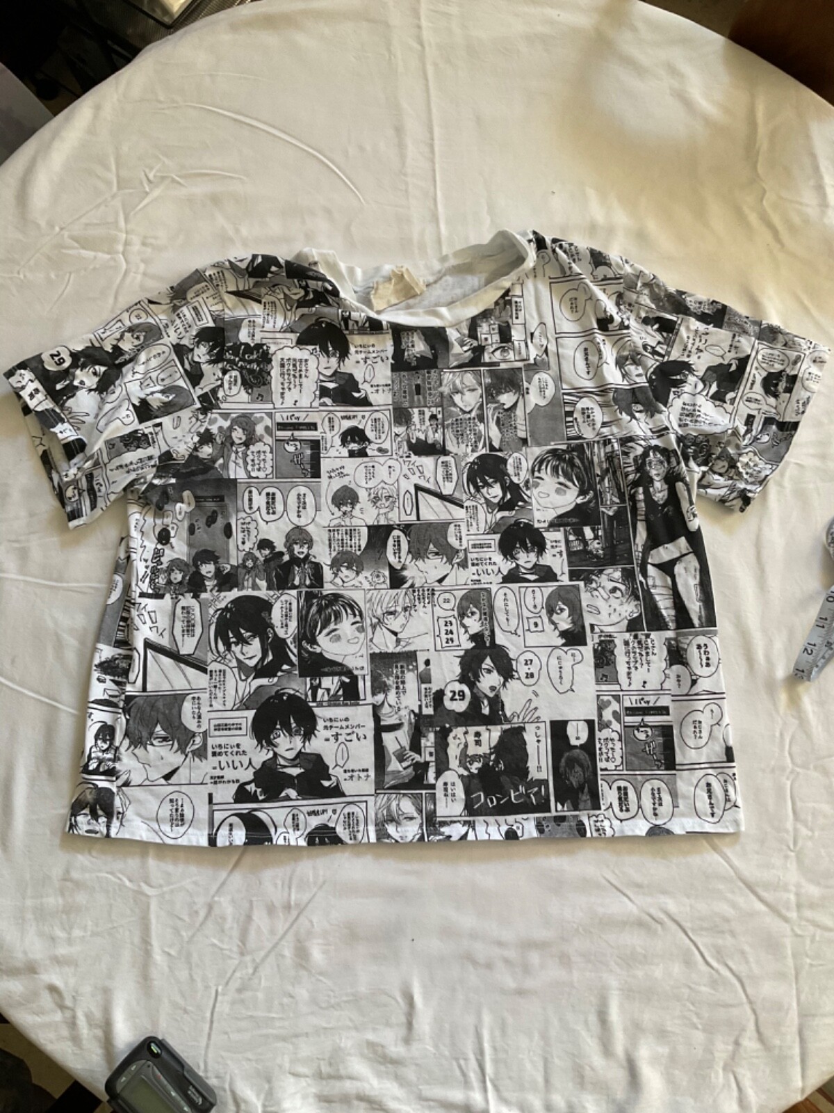 French pastry brand cartoon characters crop t-shirt large