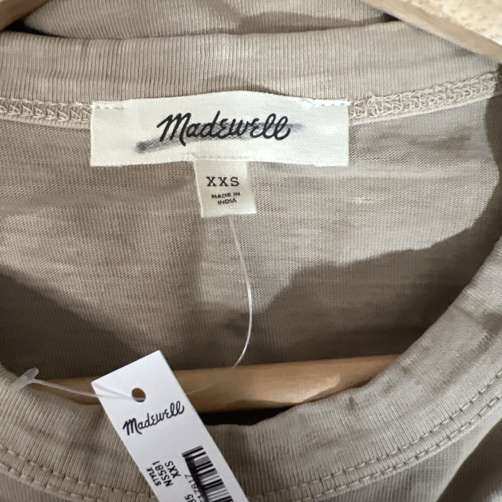 Madewell Women’s 2XS Khaki Brown Cotton Crewneck Tee Short Sleeve Casual Top