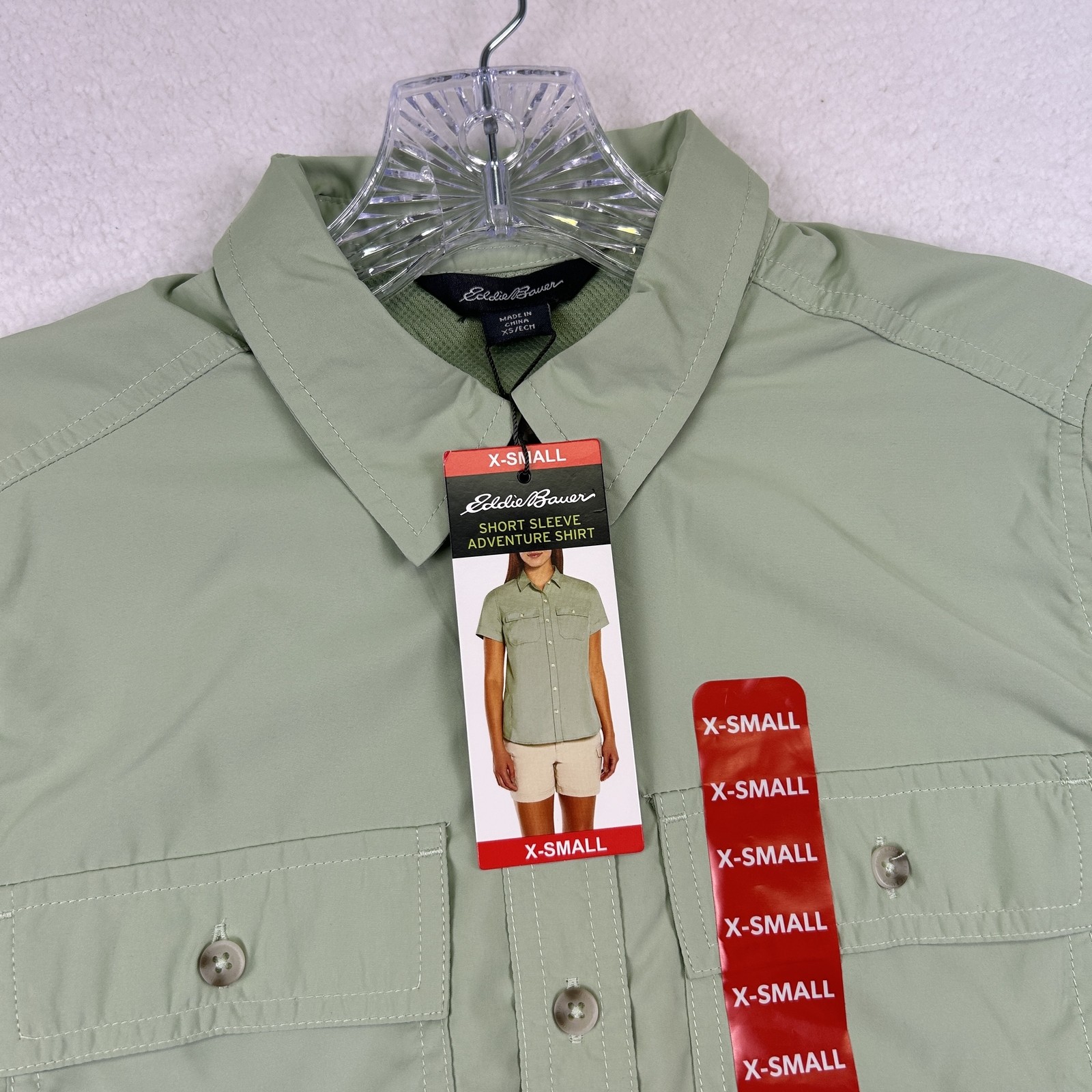Eddie Bauer Shirt Womens XS Short Sleeve Adventure UPF 50 Utility Pockets