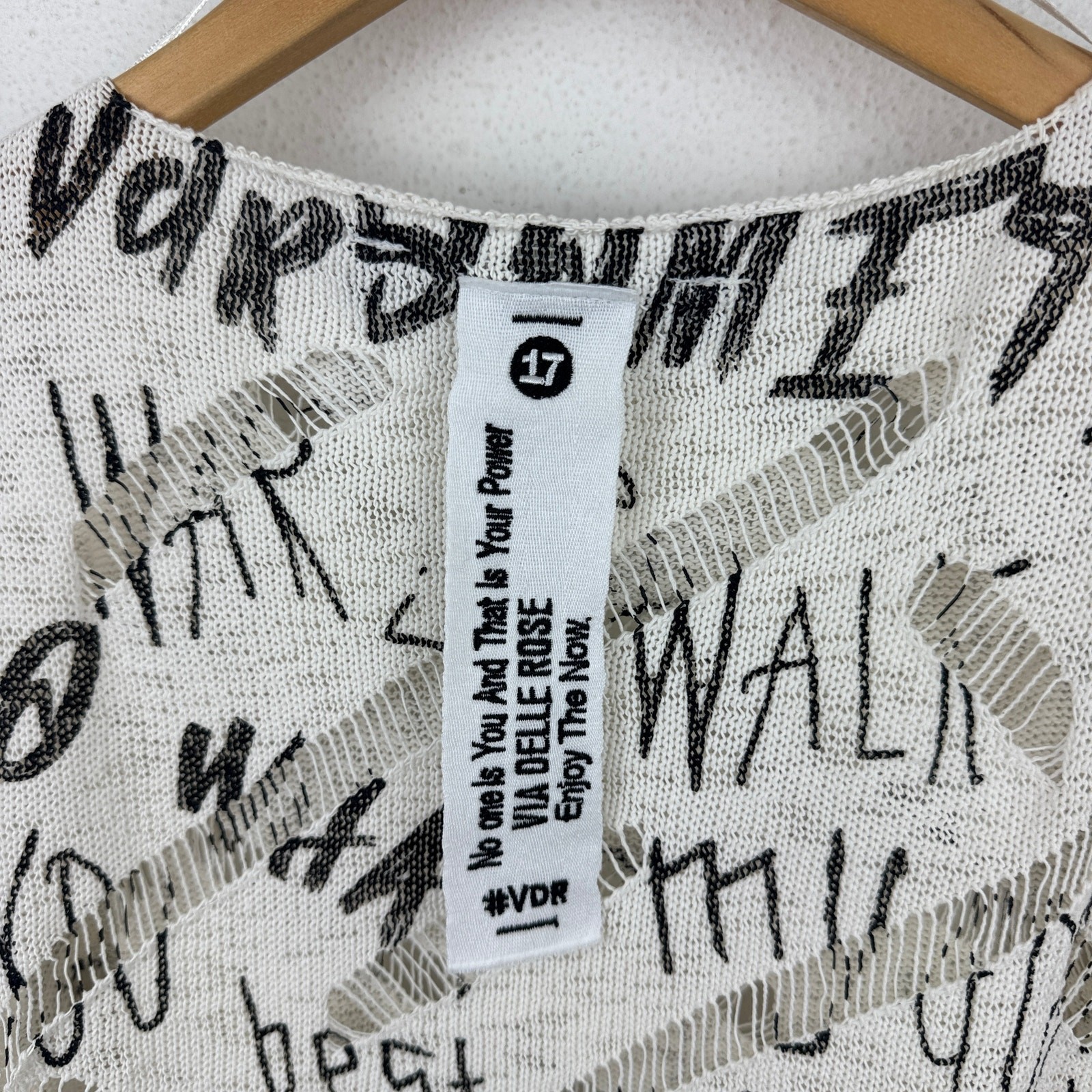 VDR Viadellerose Nero Pullover S Distressed Graffiti Punk