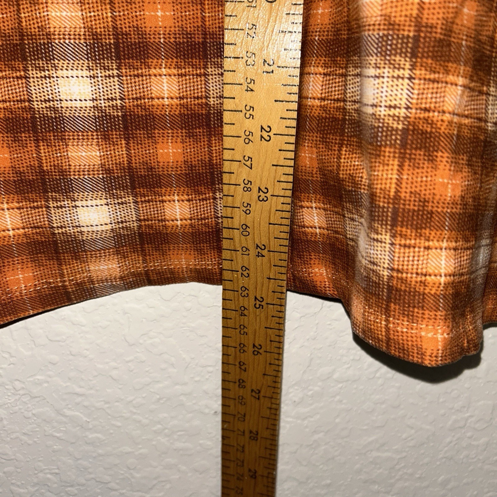 No Comment NY LA Orange Multicolor Polyester Spandex Long Sleeve Button Up XL