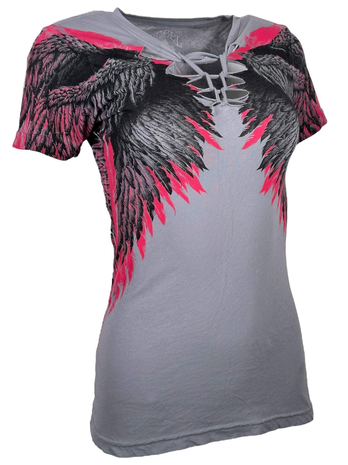 Rebel Saint By Affliction Women’s T-shirt Soaring Angel