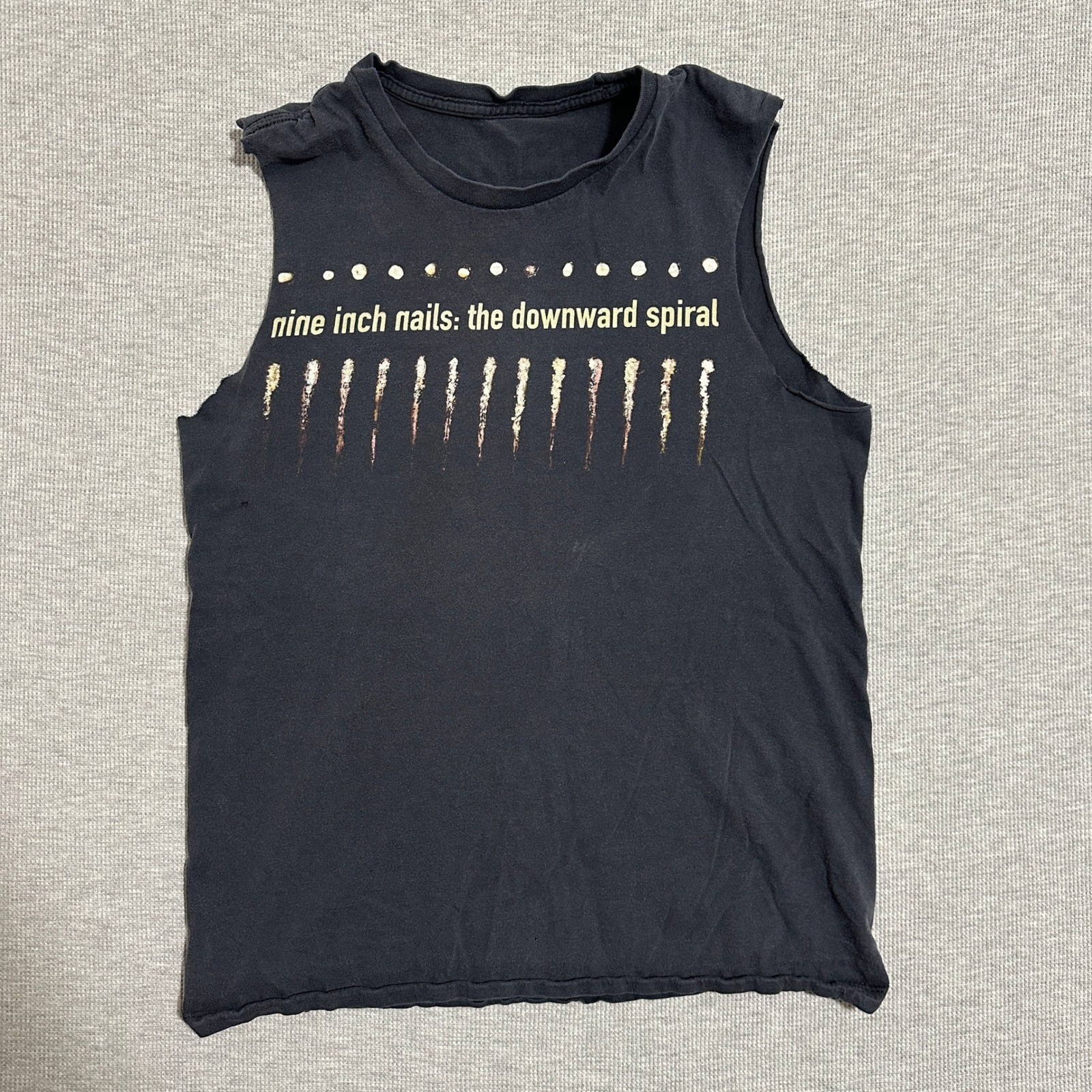 Nine Inch Nails Downward Spiral Cut Off Muscle Tank Double Sided Vintage Black S