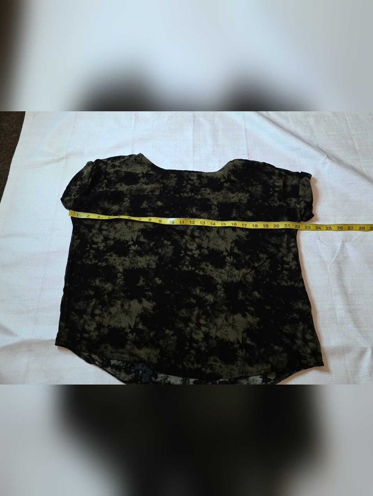 Rock & Republic Green Black Tie Dye Top Size Medium Boho Grunge