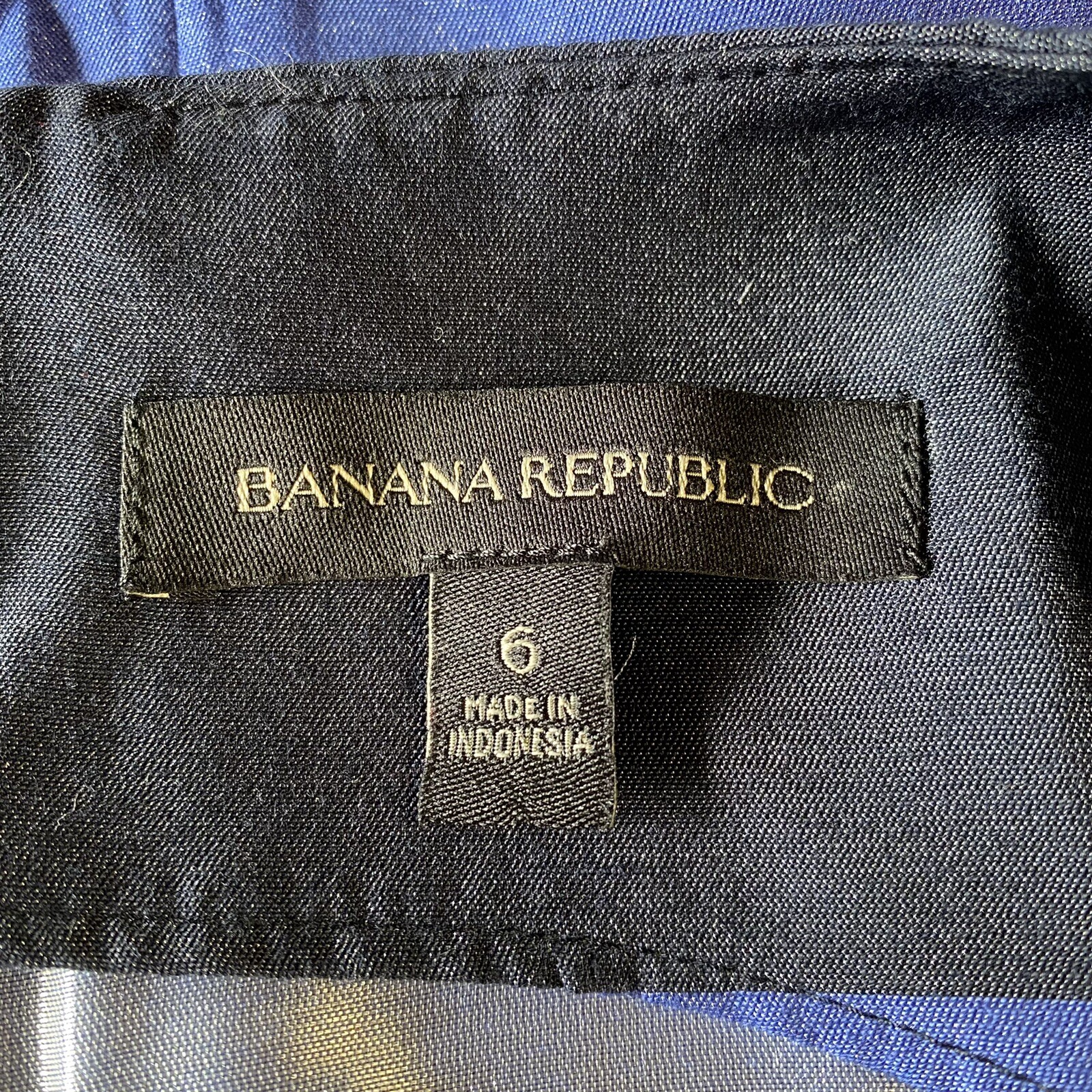 NEW Banana Republic 6 Tank Top Blue Shimmer Stripe Peplum Hem Cocktail Party