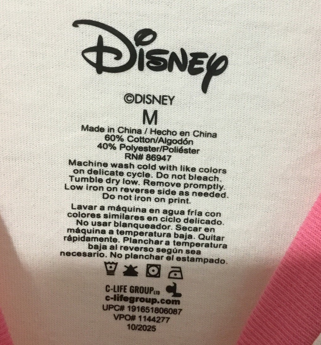 Disney Women’s Aristocats Marie Raglan Varsity Crop Graphic Tee Shirt Med (8-10)