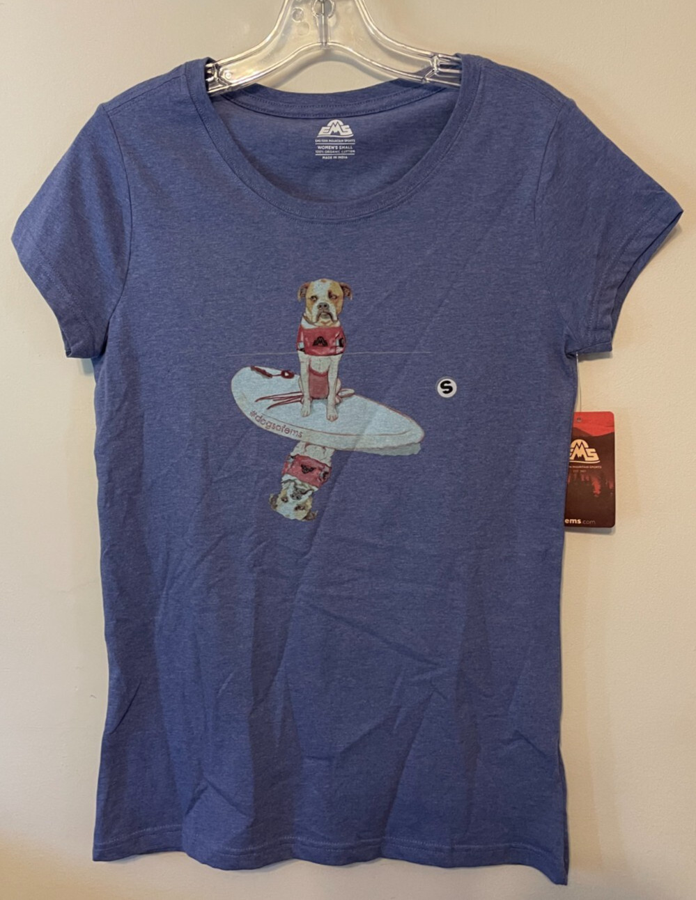 NEW Eastern Mountain Sports Women Small Dogs of EMS Paddleboard Surf T-Shirt Top