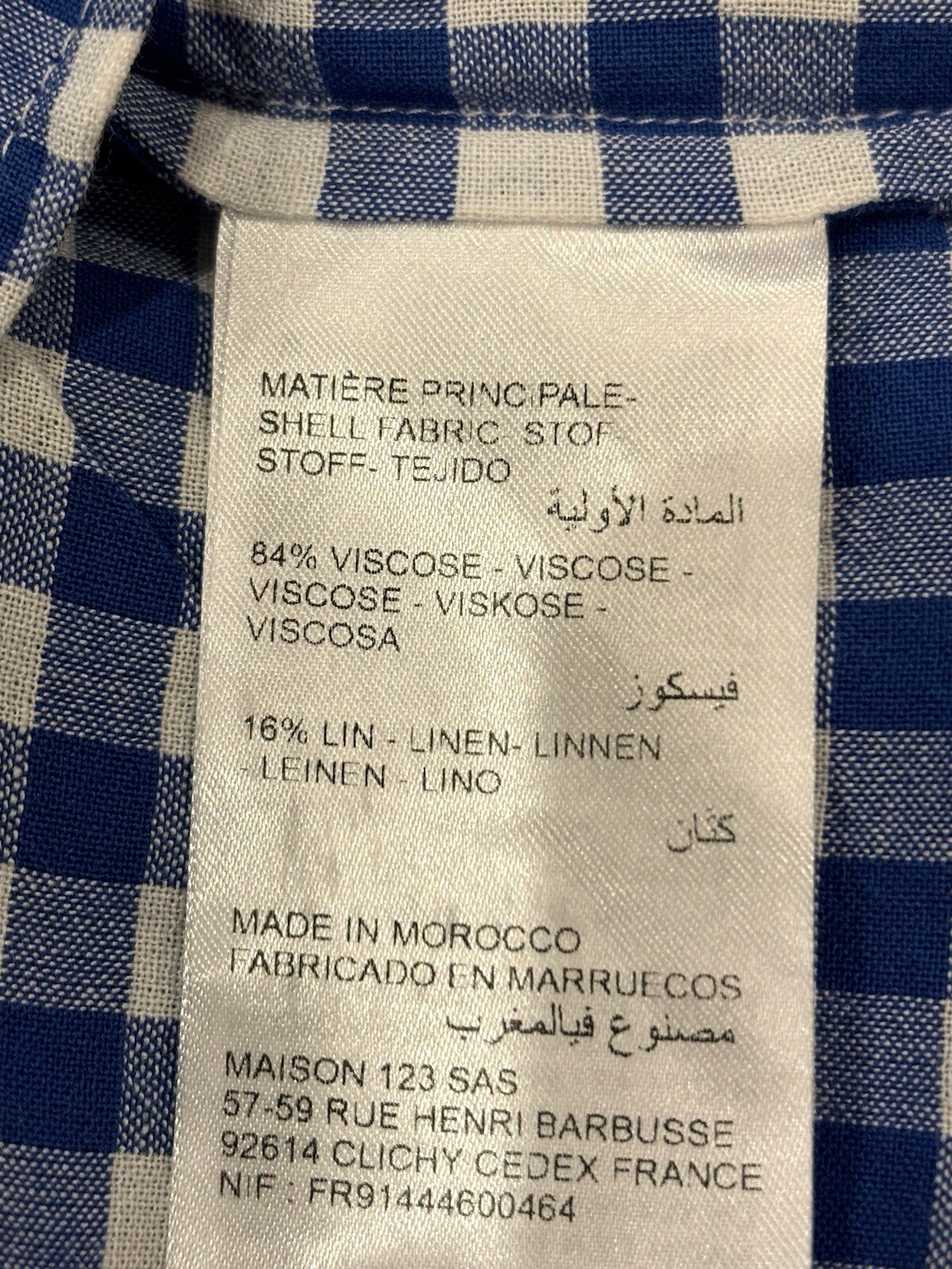 ANTHROPOLOGIE MAISON 123 BARDOT GINGHAM CHECK SHIRT S PREPPY COASTAL ACADEMIA