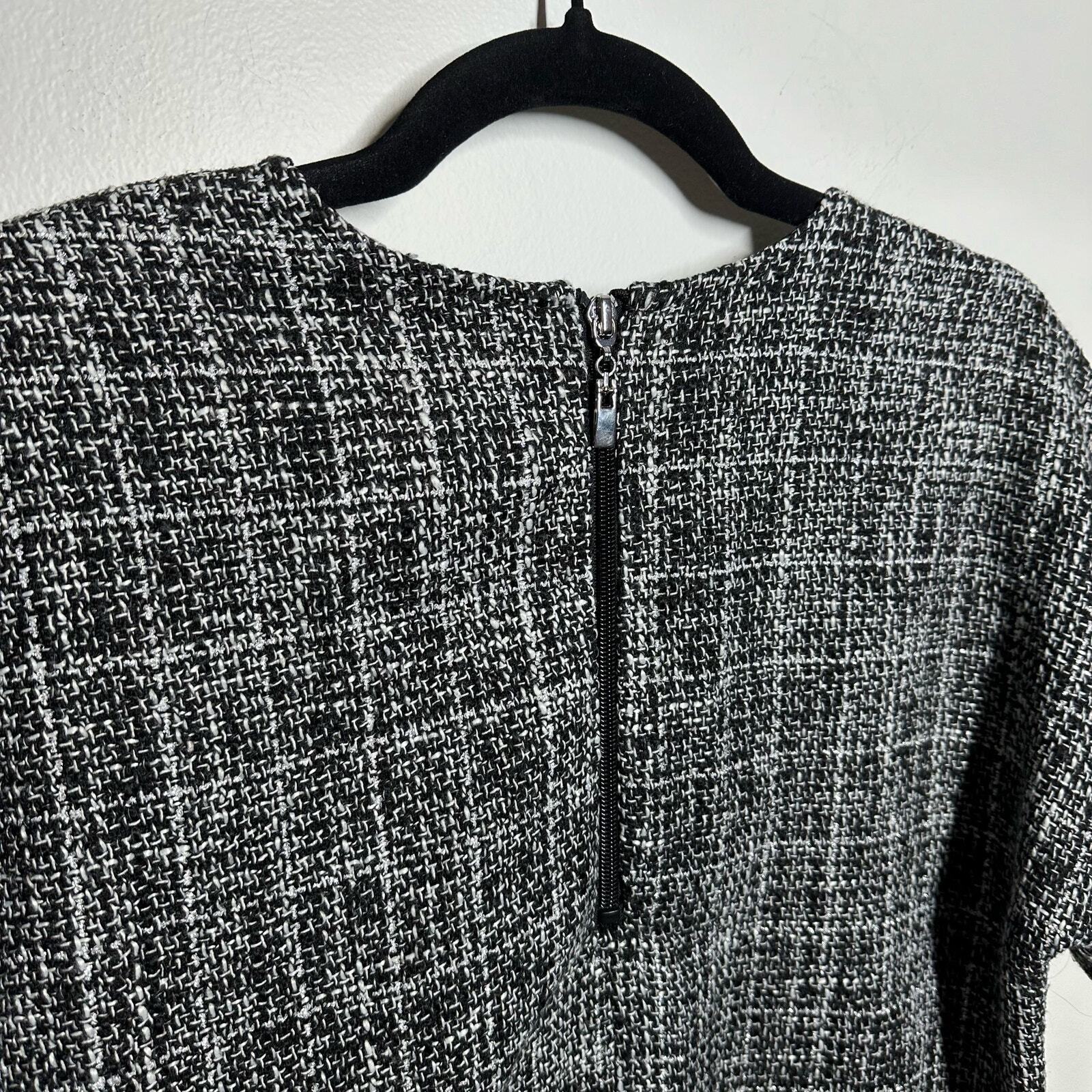 Jade Melody Tam Gray Tweed Fringe Top Size Medium