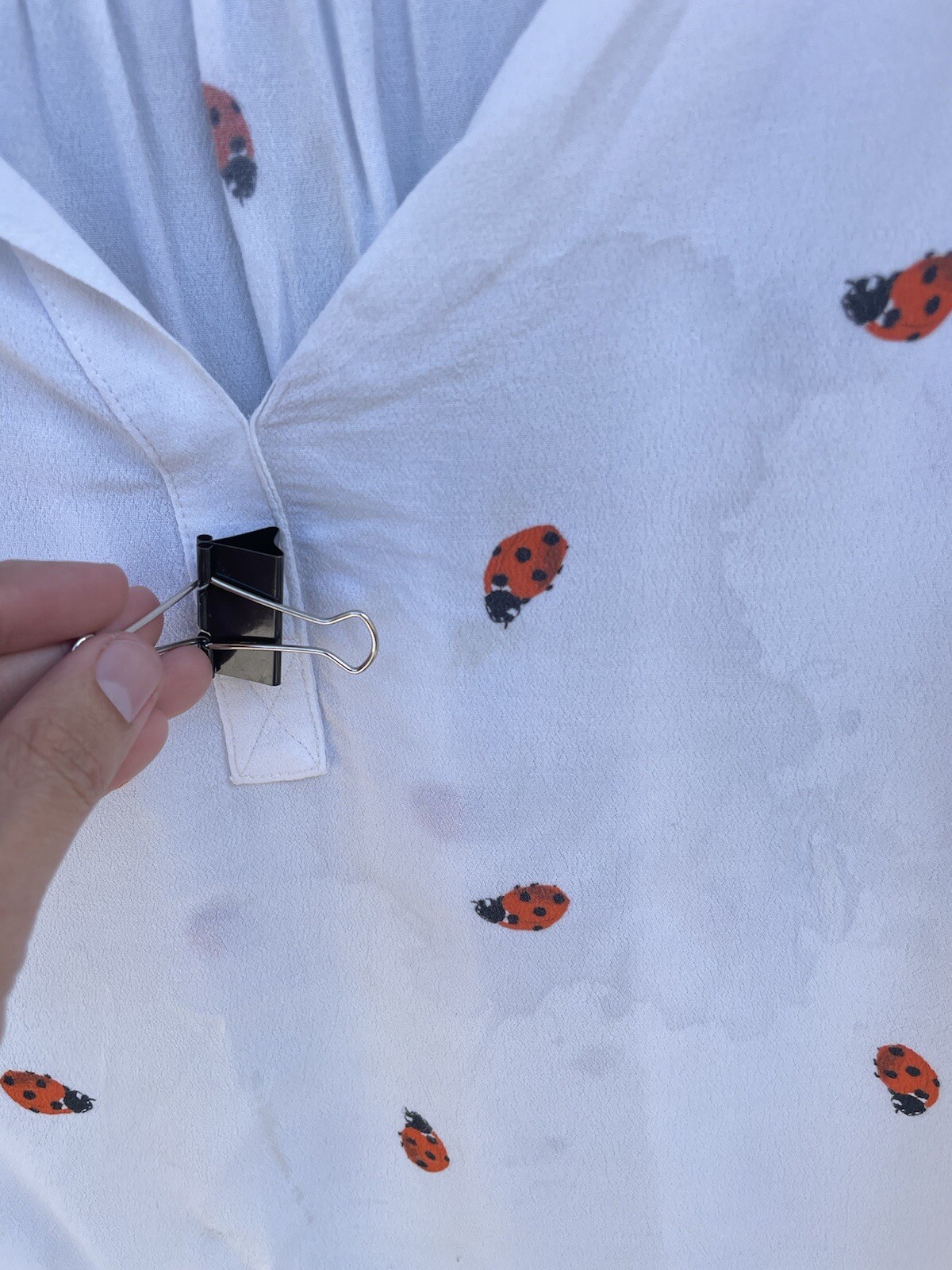 2 Tops 1 Karen Kane / 1 Mango Ladybug Print Sleeve Top Blouse size M *READ NOTE*