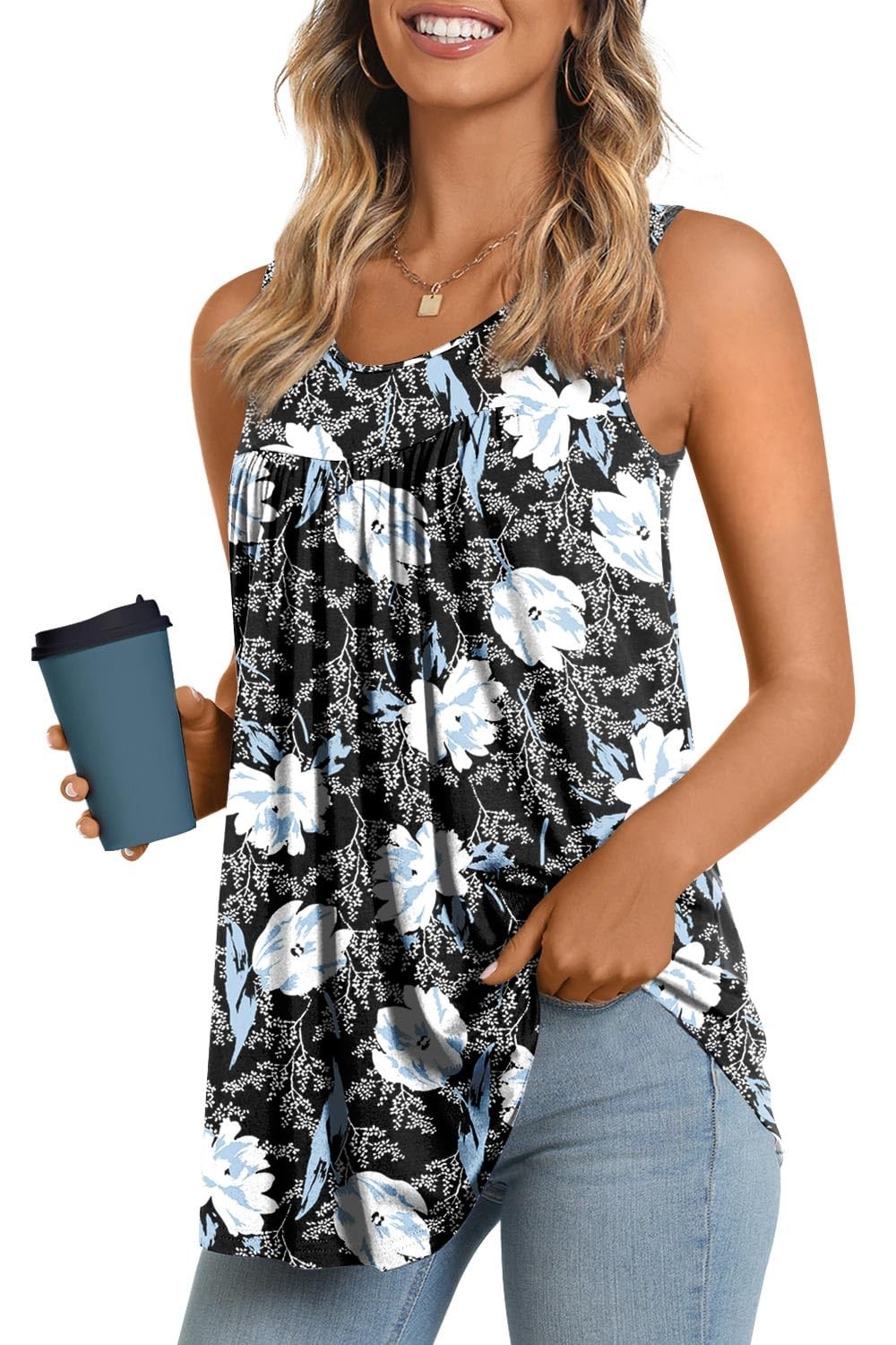 Women’s Sleeveless Tank Top Casual Tunic Blouse White XXLarge