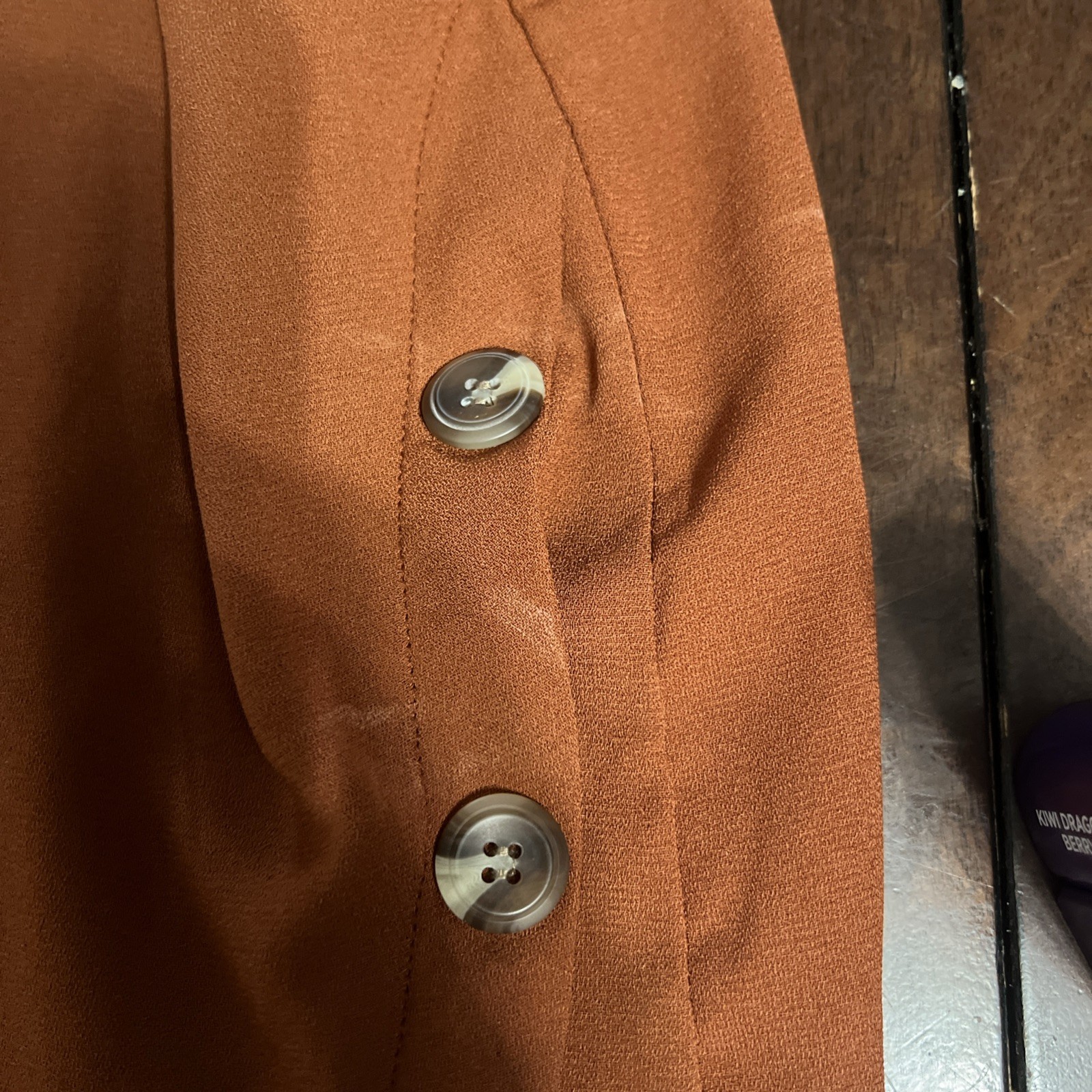 Isela burnt orange with button sides top size XL