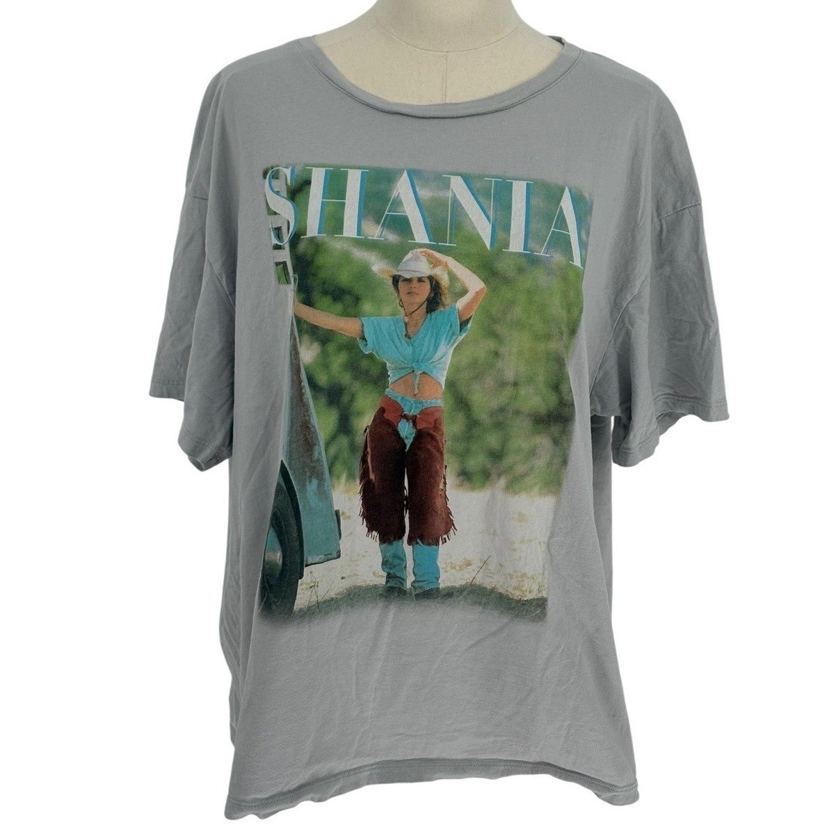 Shania Twain Graphic T-Shirt Grey 100% Cotton Country Music Merch Large