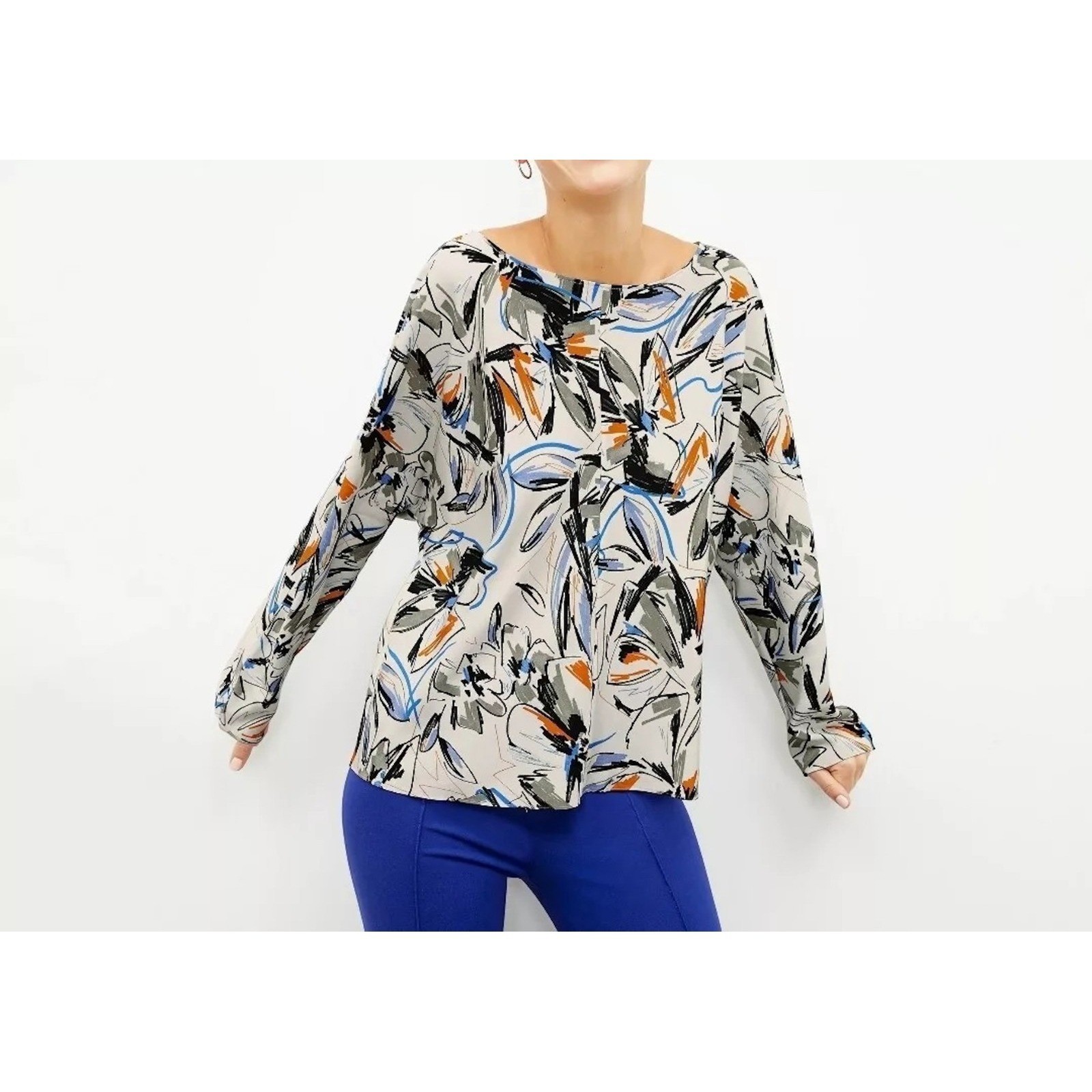 M.M.LAFLEUR Washable 100% Silk Wren Scetchbook Floral Top Blouse $275 Size XS