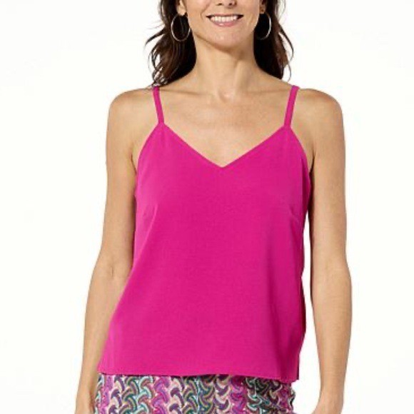 G by Giuliana Adjustable Strap Satin Camisole Berry – XS